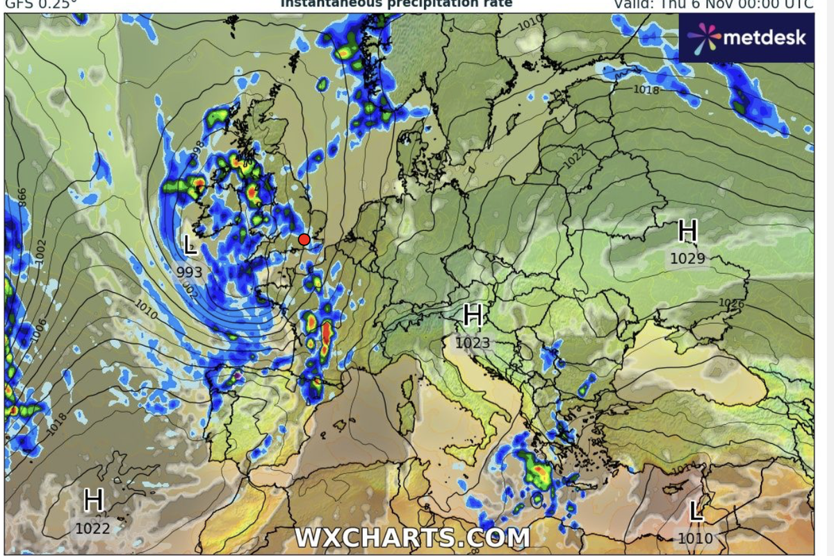 UK weather: Last stretch of Hurricane Melissa's remnants set to batter Britain with torrent of wind and rain