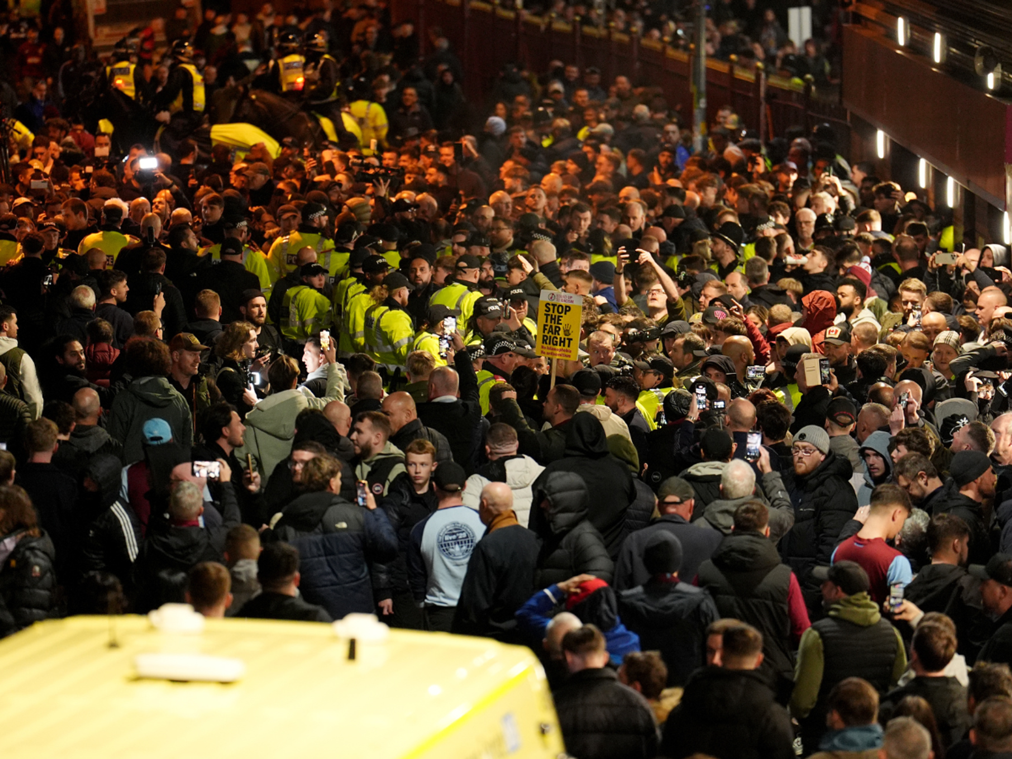Six protesters arrested outside Villa Park as hundreds of police officers gather ahead of Maccabi...