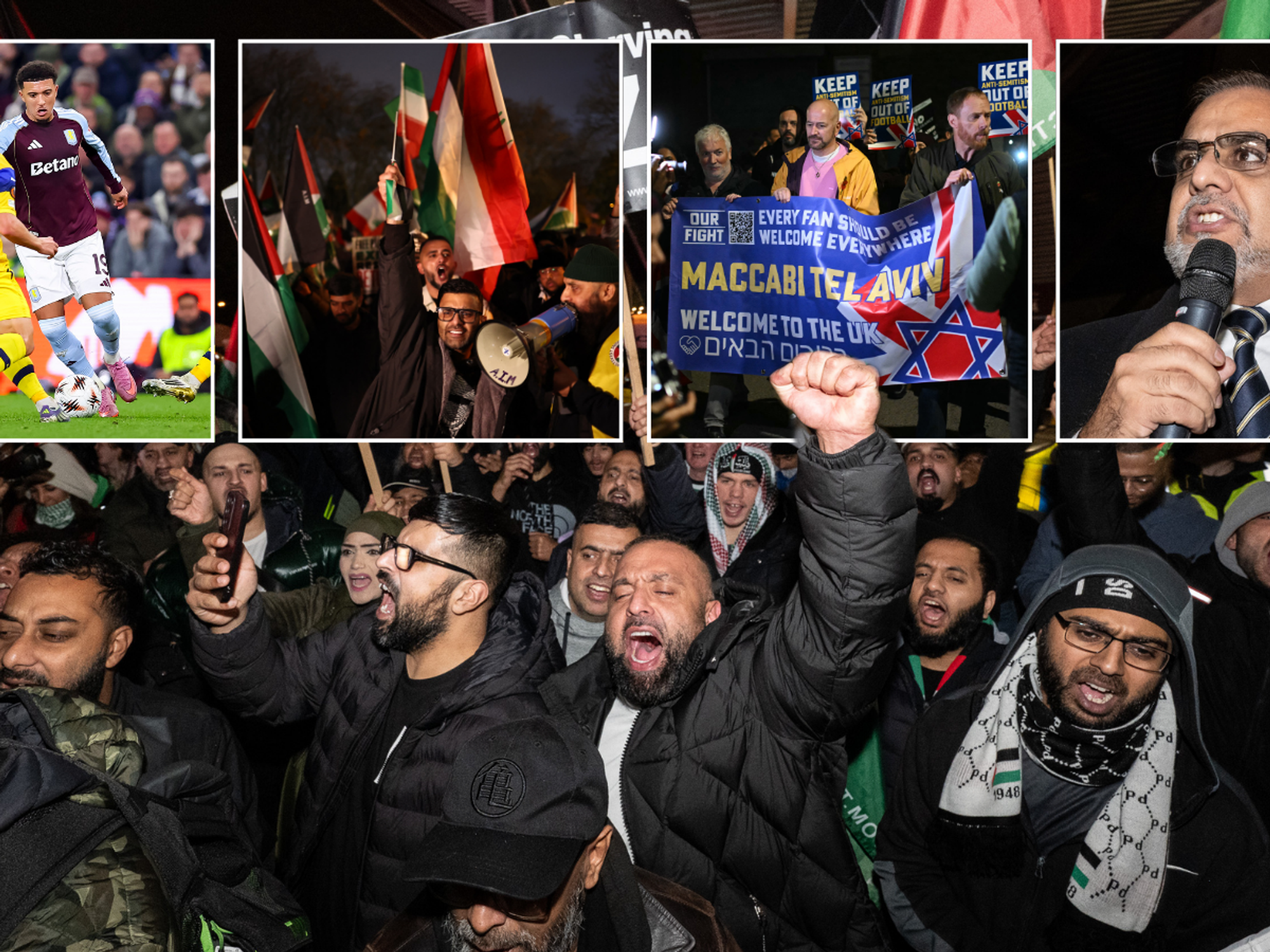 Eleven arrested outside Villa Park after pro-Palestine protests erupt against Maccabi Tel Aviv