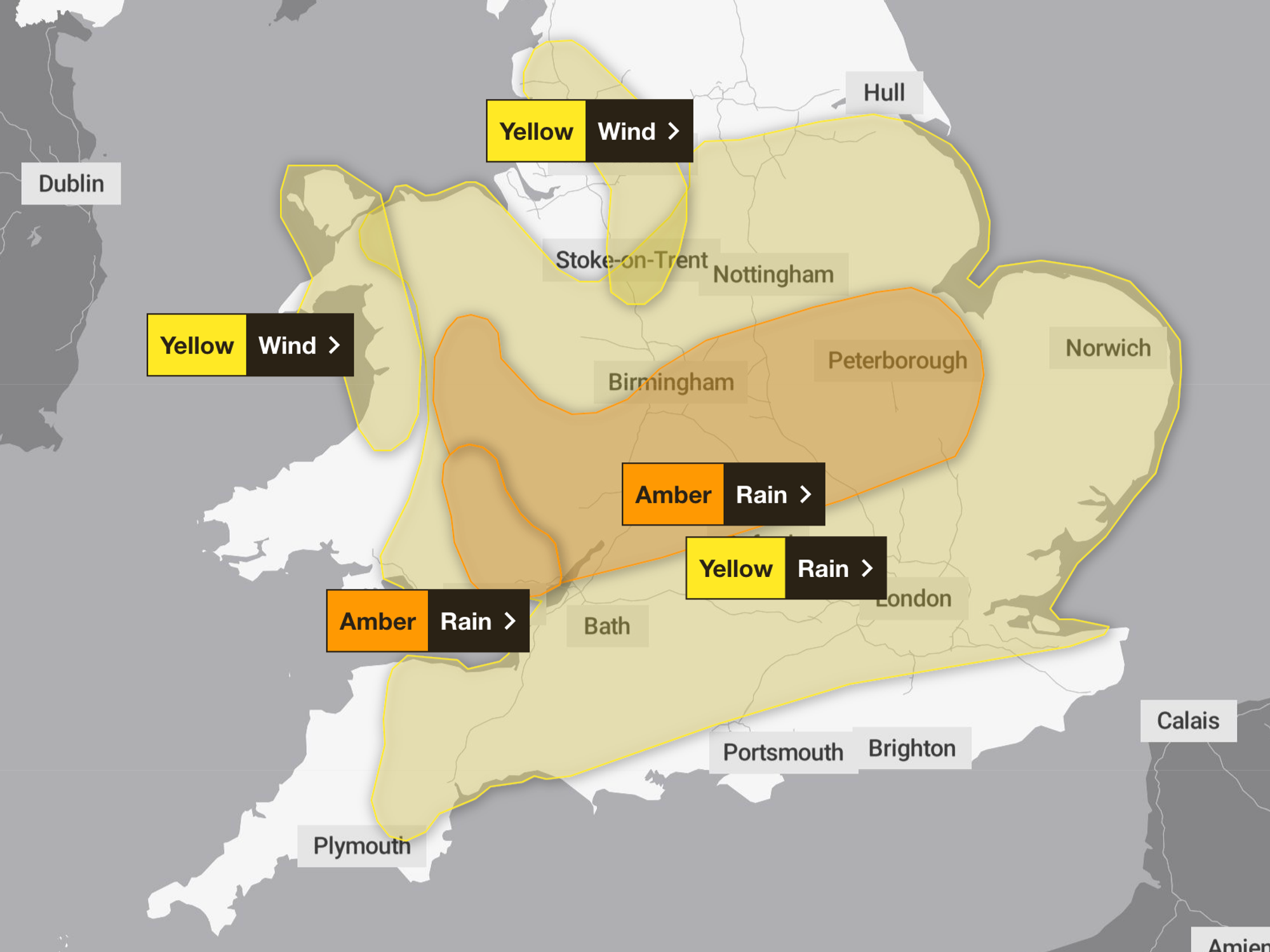 Amber weather warning issued as Storm Claudia brings heavy rain and possible 'danger to life'