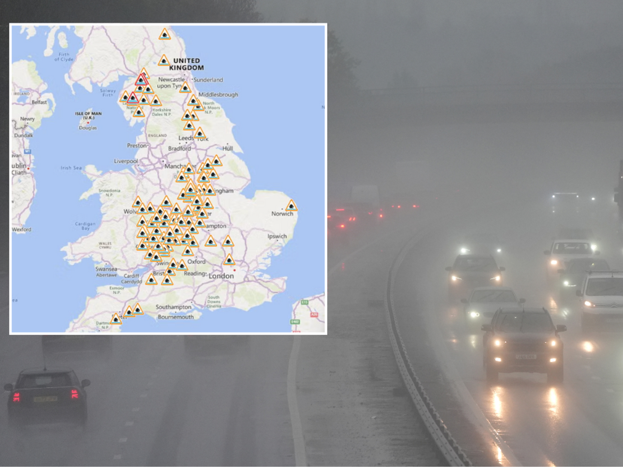 Over 100 flood alerts issued as Storm Claudia batters UK with deluge of rain
