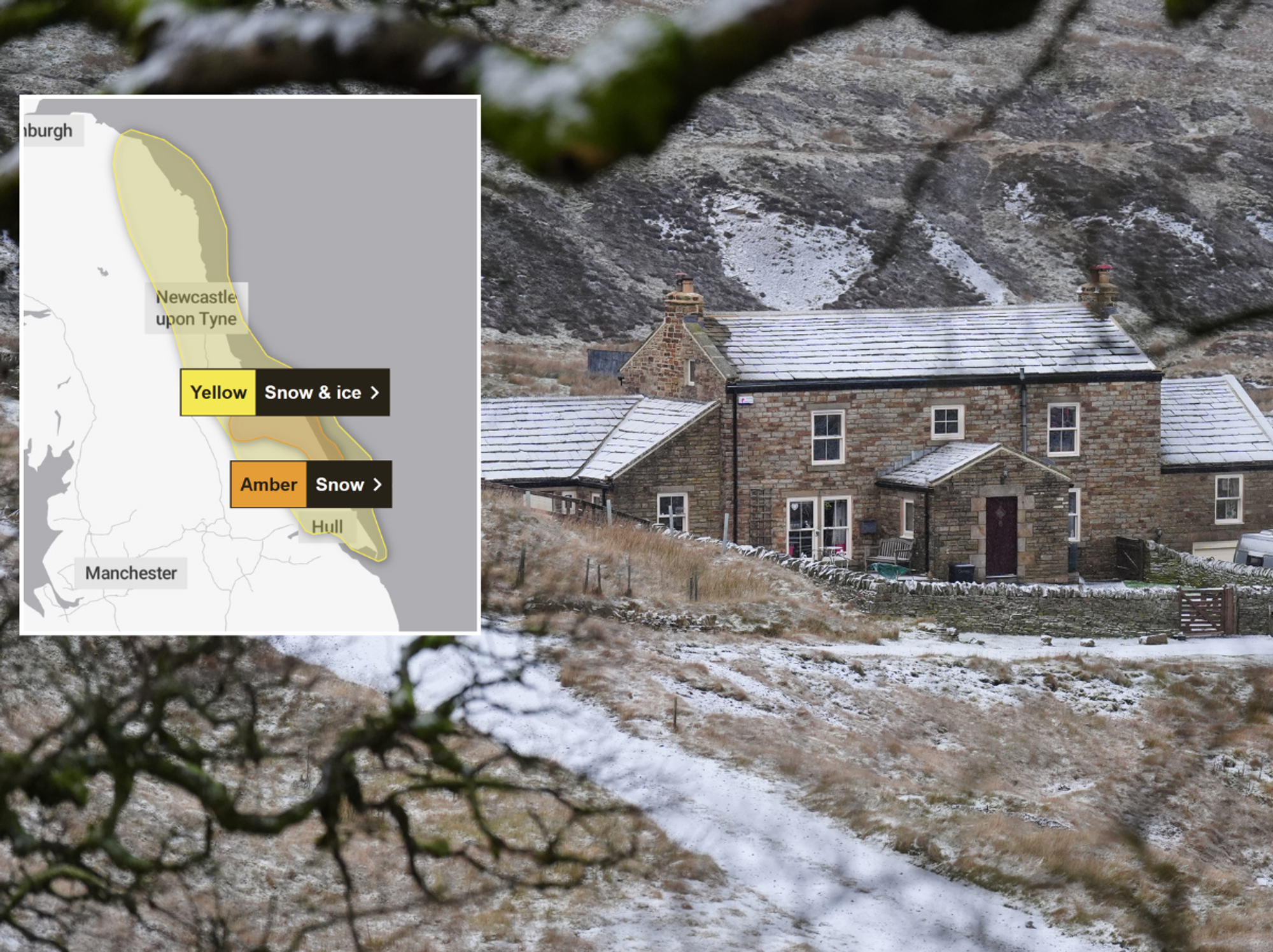 Met Office issues 16-hour amber warning as 'blizzard conditions' to bring heavy snow