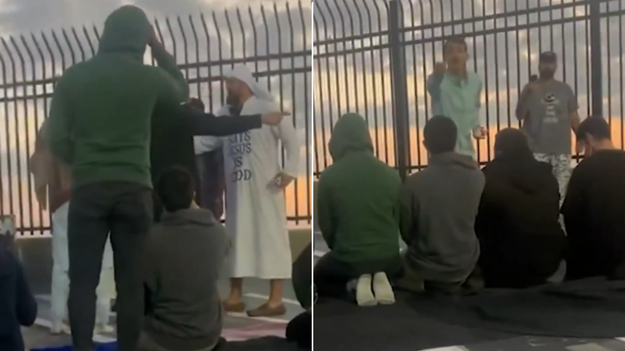 Three men charged after 'shouting slurs at praying Muslim students while waving bacon'