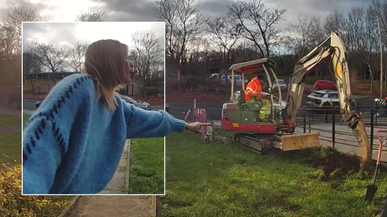 Mother's horror as neighbour orders digger to plough '15ft trench' in her front garden