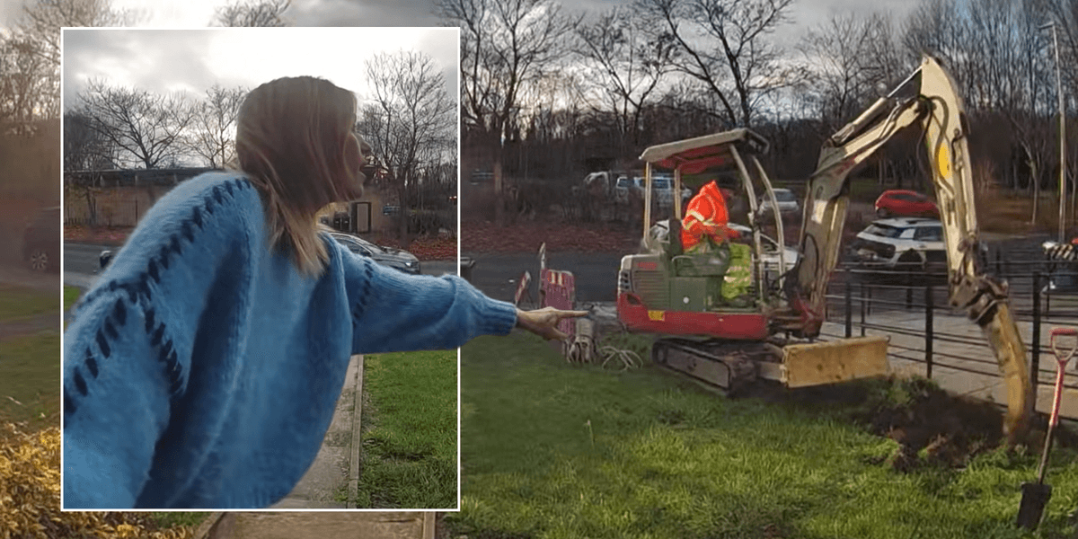 Mother’s horror as neighbour orders digger to plough ’15ft trench’ in her front garden Mother’s horror as neighbour orders digger to plough ’15ft trench’ in her front garden