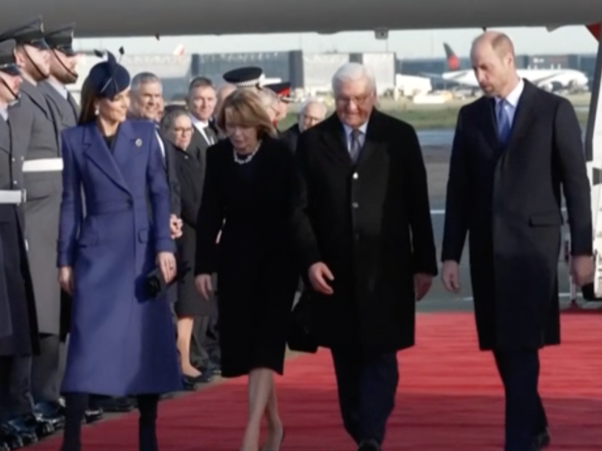 Princess Kate and Prince William greet German President on behalf of King as State Visit begins