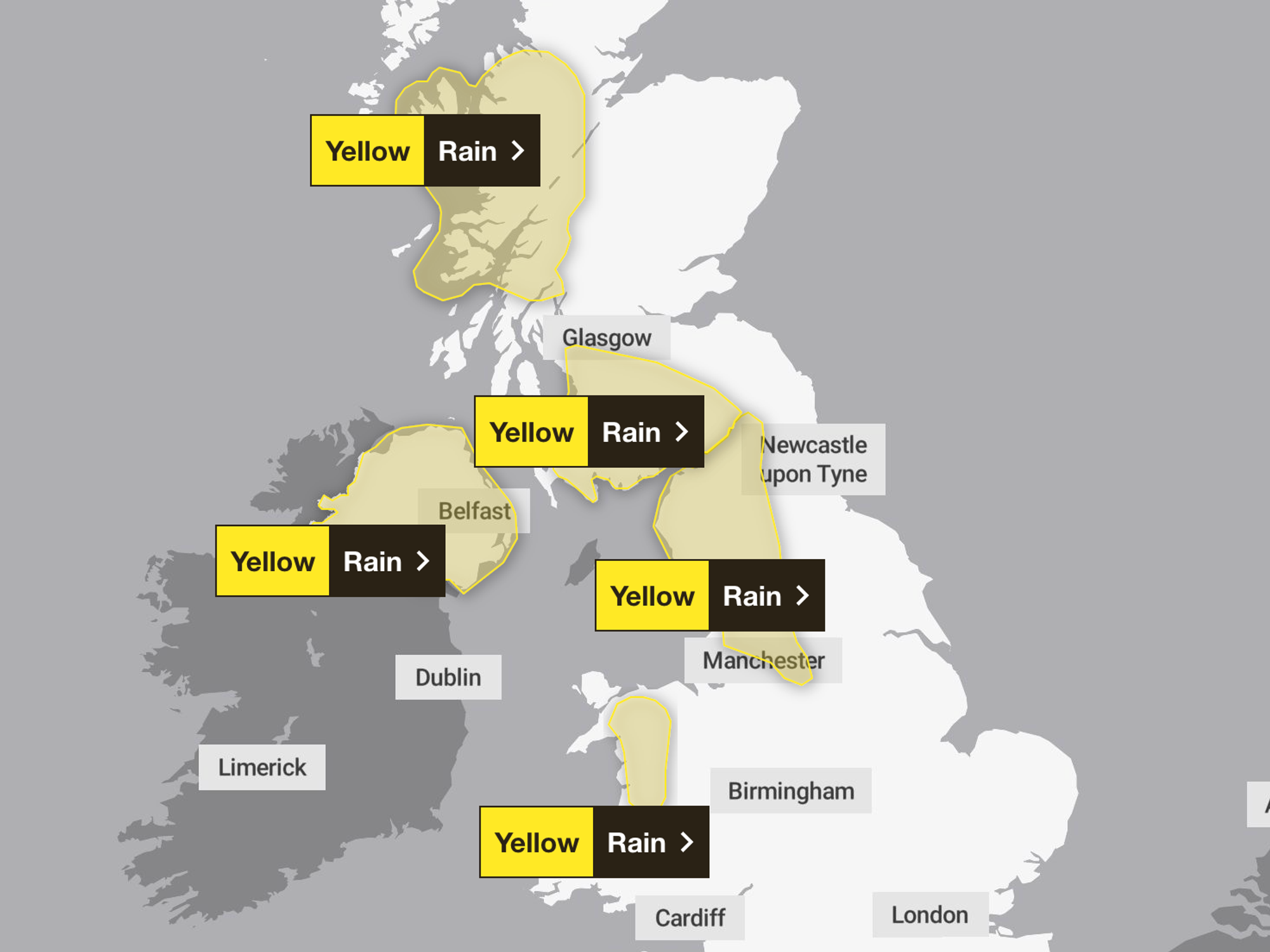 UK weather: Met Office issues five rain warnings as Britain braces for floods on washout weekend