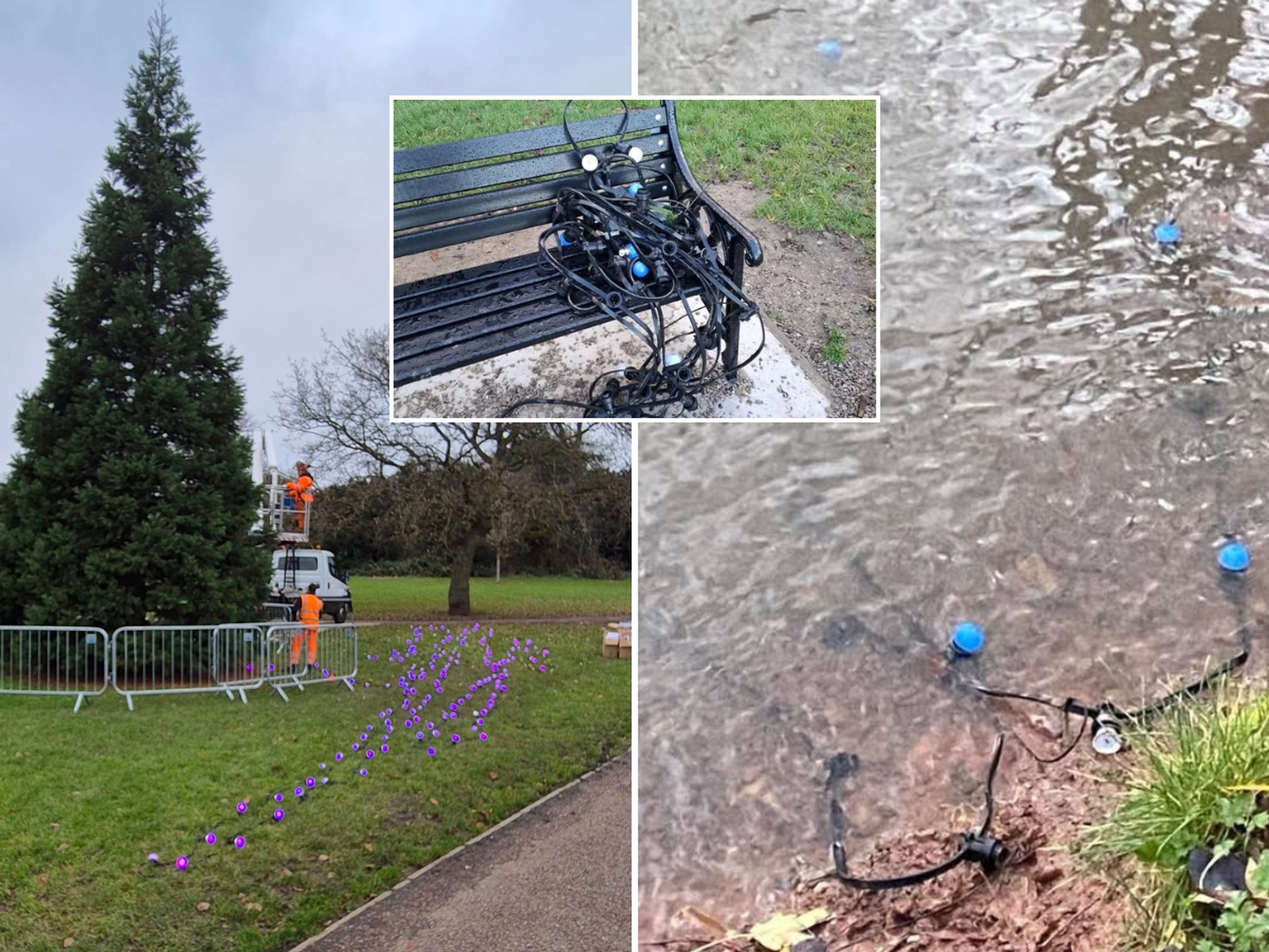 'Christmas is cancelled!' Fury erupts in Derbyshire after tree lights dumped in brook as police l...