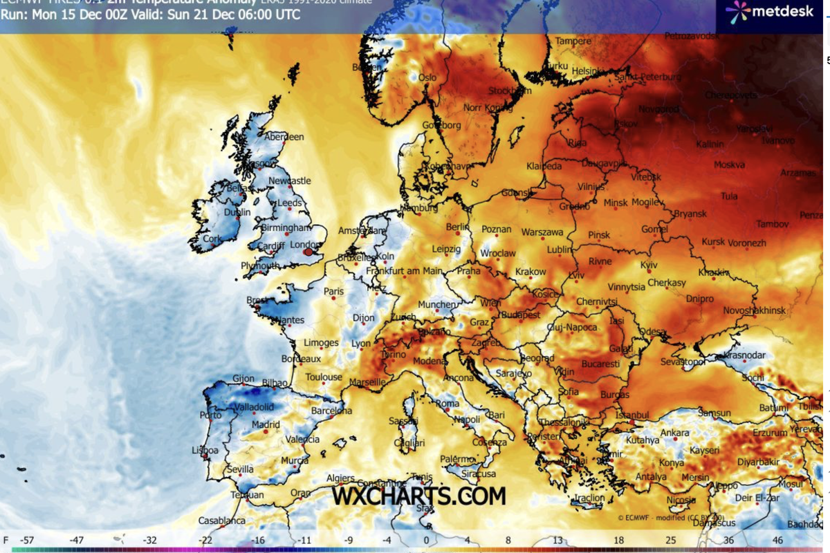 Britain to be bashed by 'anticyclonic gloom' as major weather change decimates hopes of White Christmas