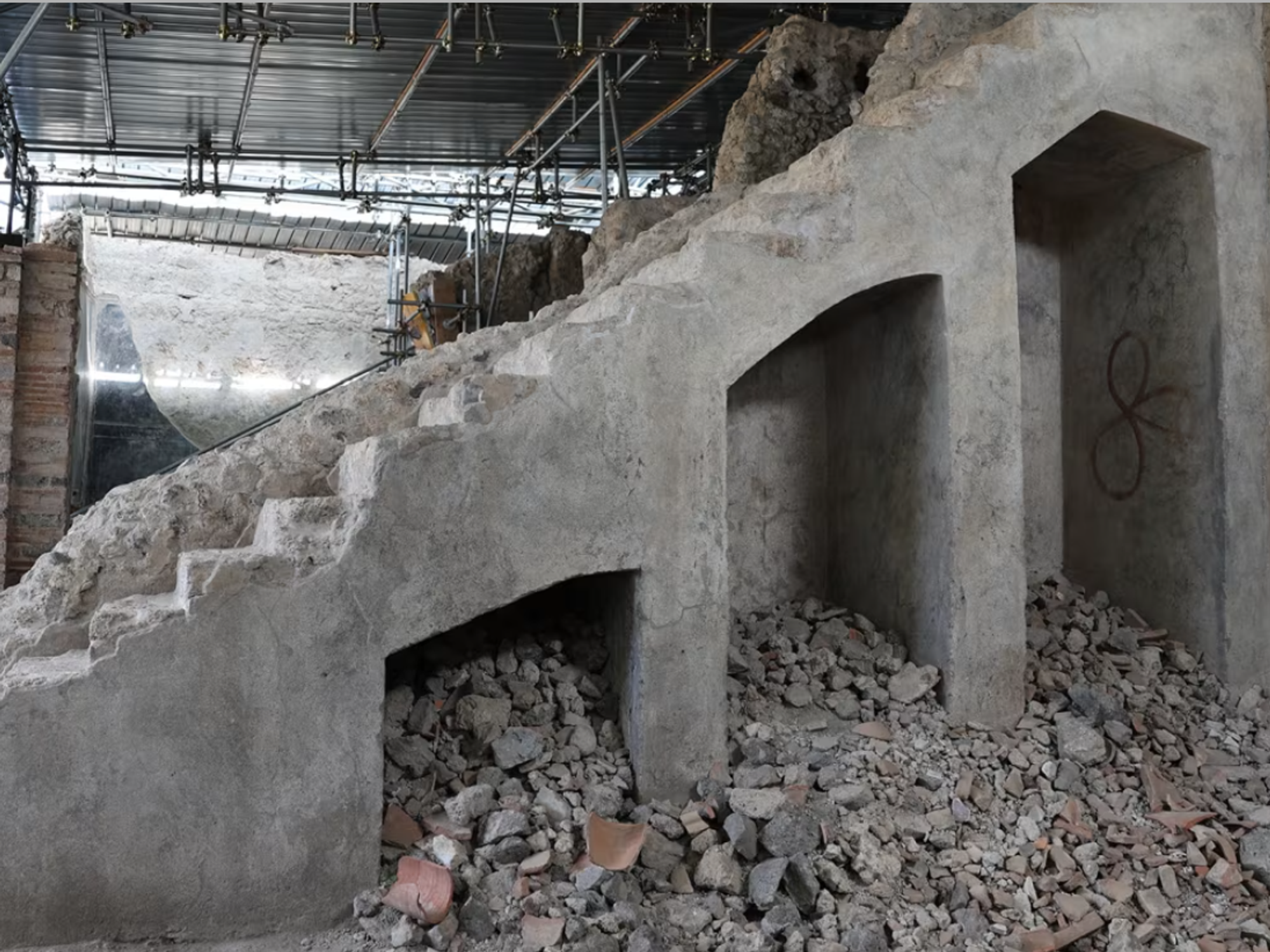 Archaeology breakthrough as experts discover forgotten staircase that leads to 'lost Pompeii'