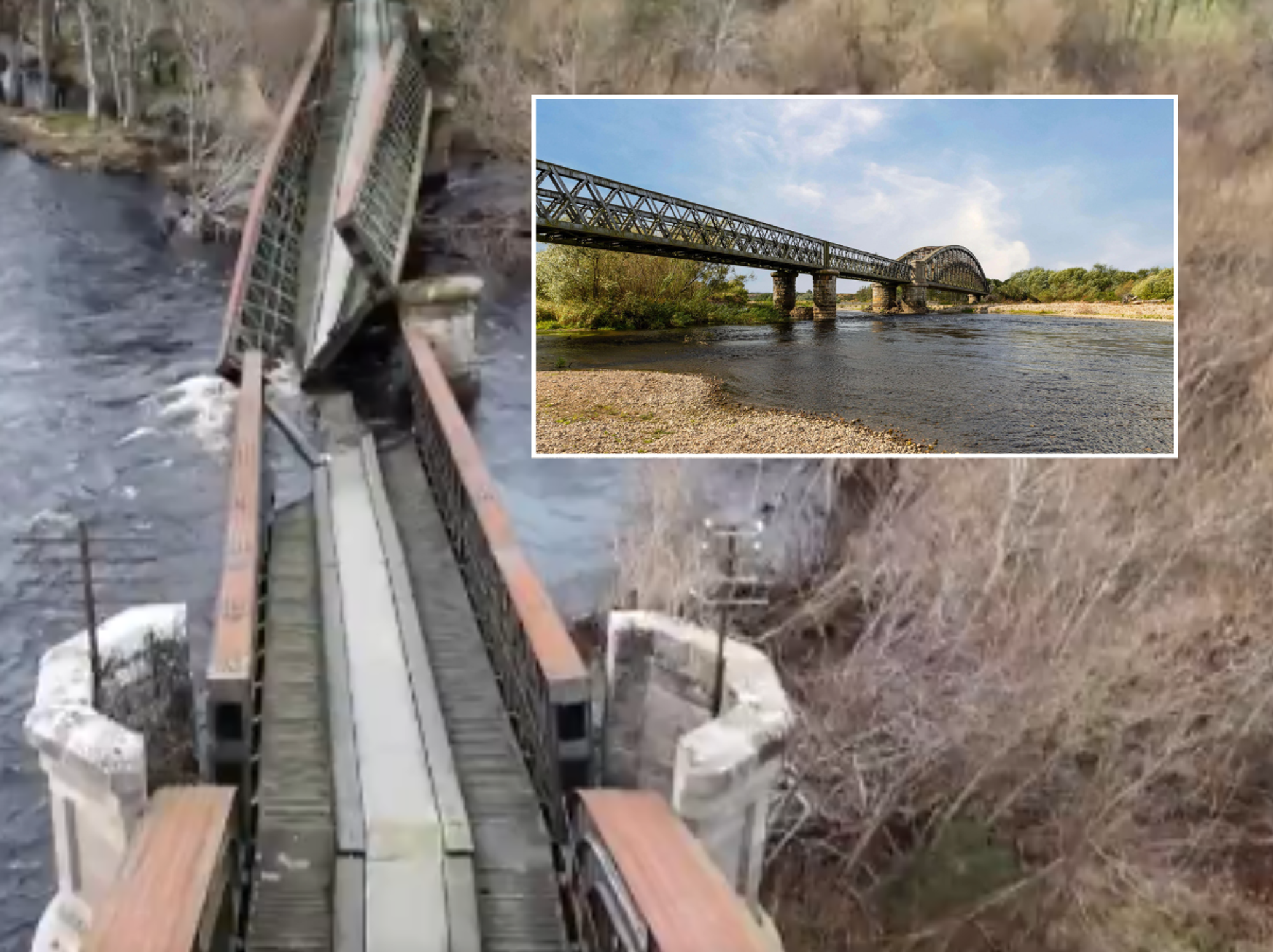 Historic 19th century UK landmark collapses into river due to 'soil erosion'