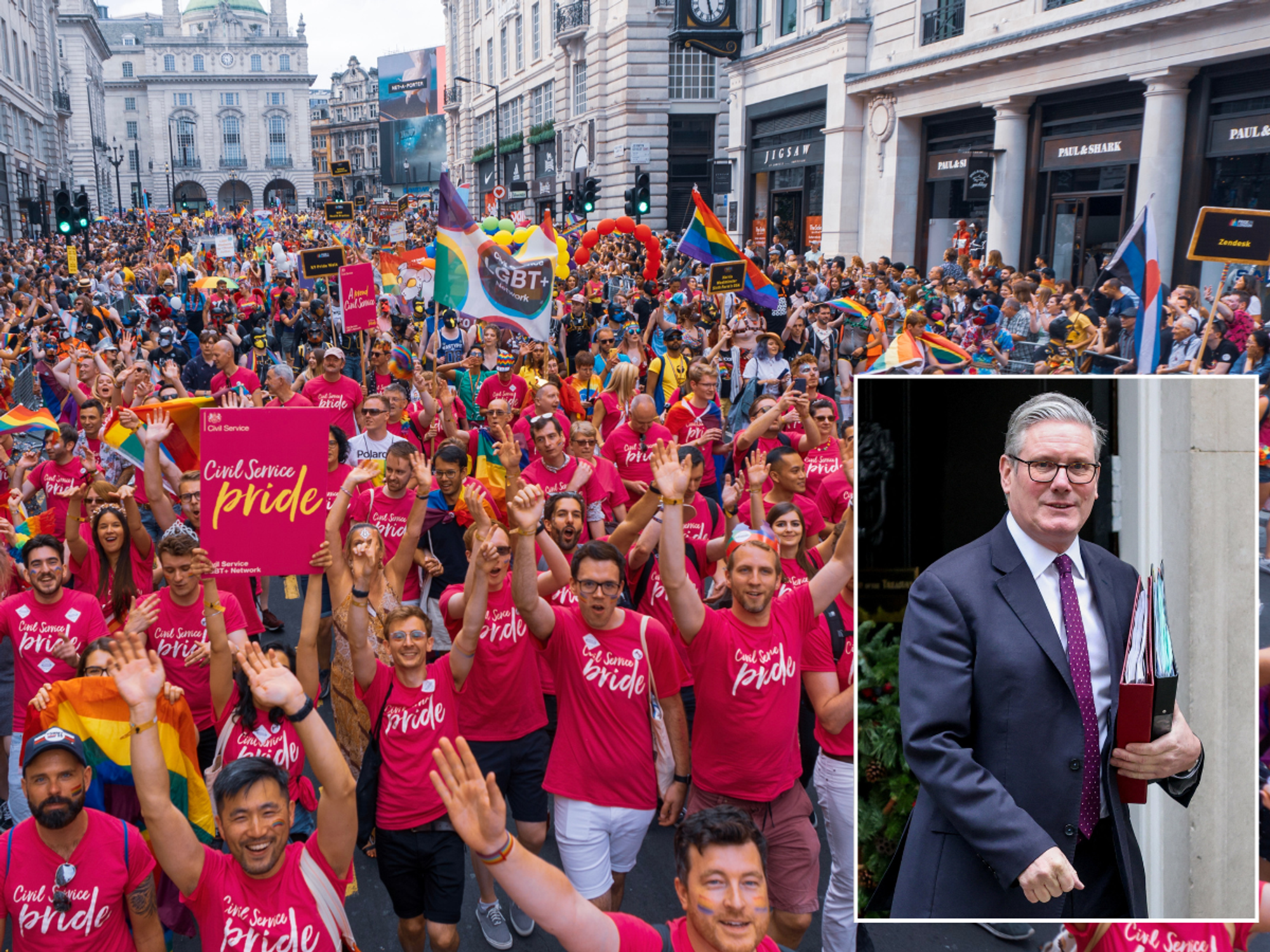 Keir Starmer sued after taxpayer-funded Civil Service officials seen marching in Pride parade