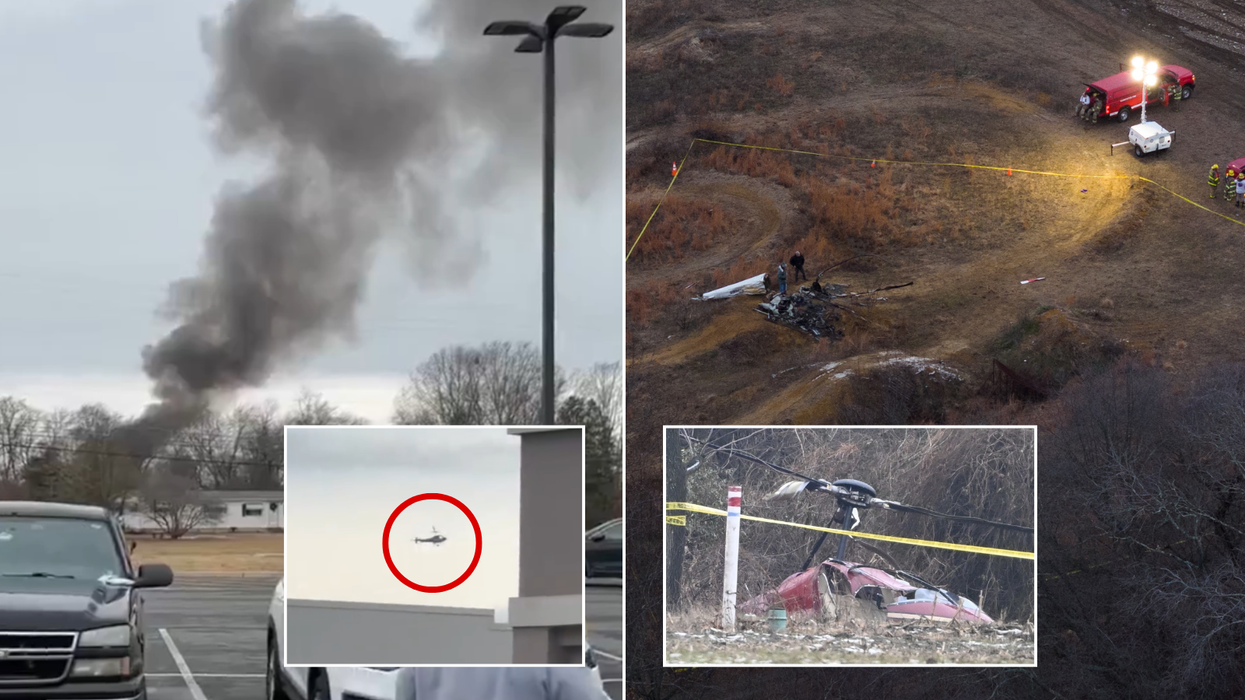One dead and another severely hurt after two helicopters crash into each other mid-air