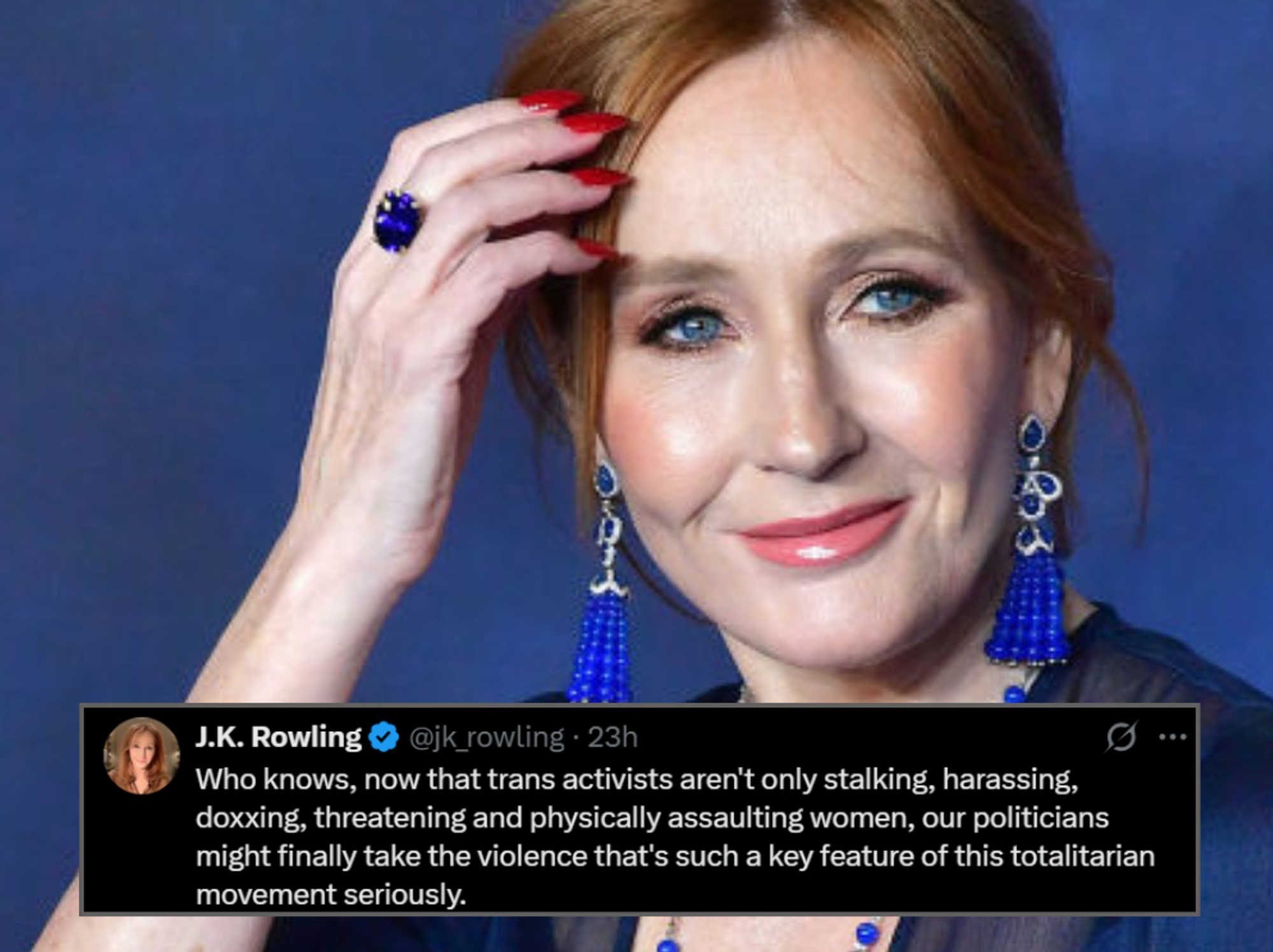 JK Rowling demands action after trans activist group threatens MPs and ministers: 'Totalitarian m...