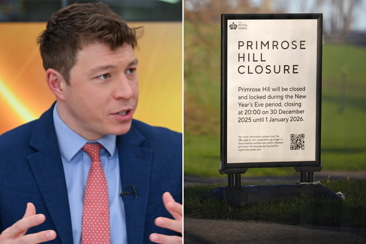 Patrick Christys fumes 'we shouldn't have to live like this' as London's Primrose Hill sealed off by 'grotesque' NYE barricades