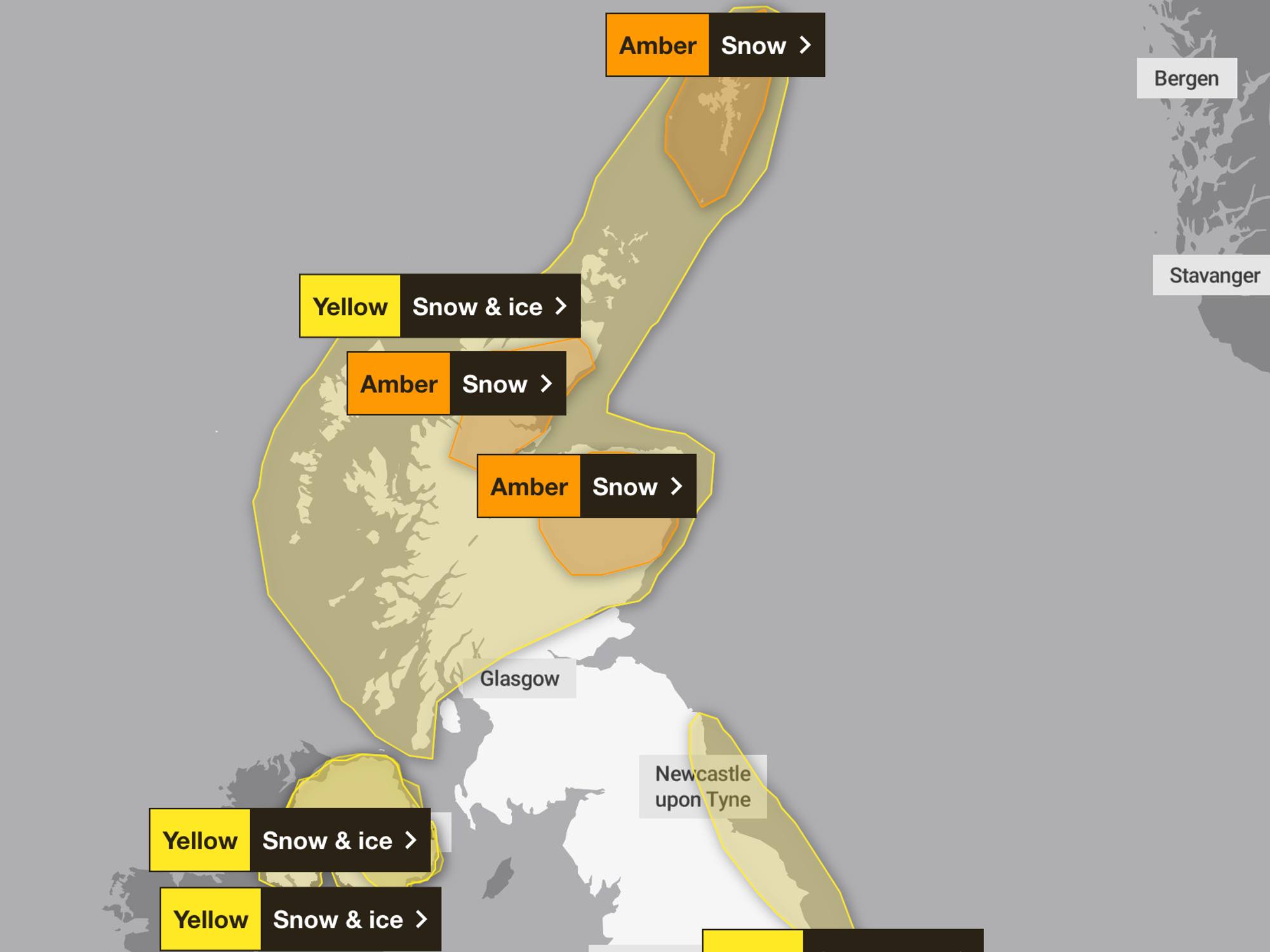 UK weather: Met Office issues THREE amber warnings as snow set to blanket Britain