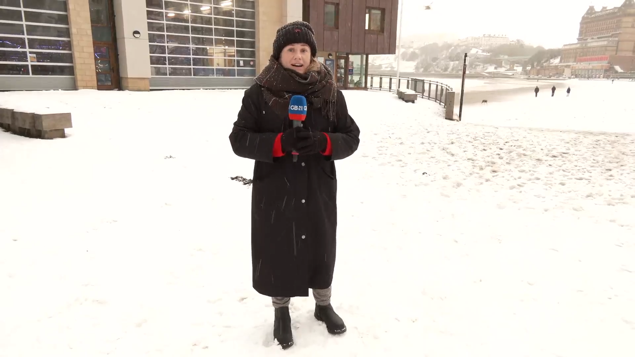 WATCH: Anna Riley braves snowy Scarborough as deep freeze sweeps Britain