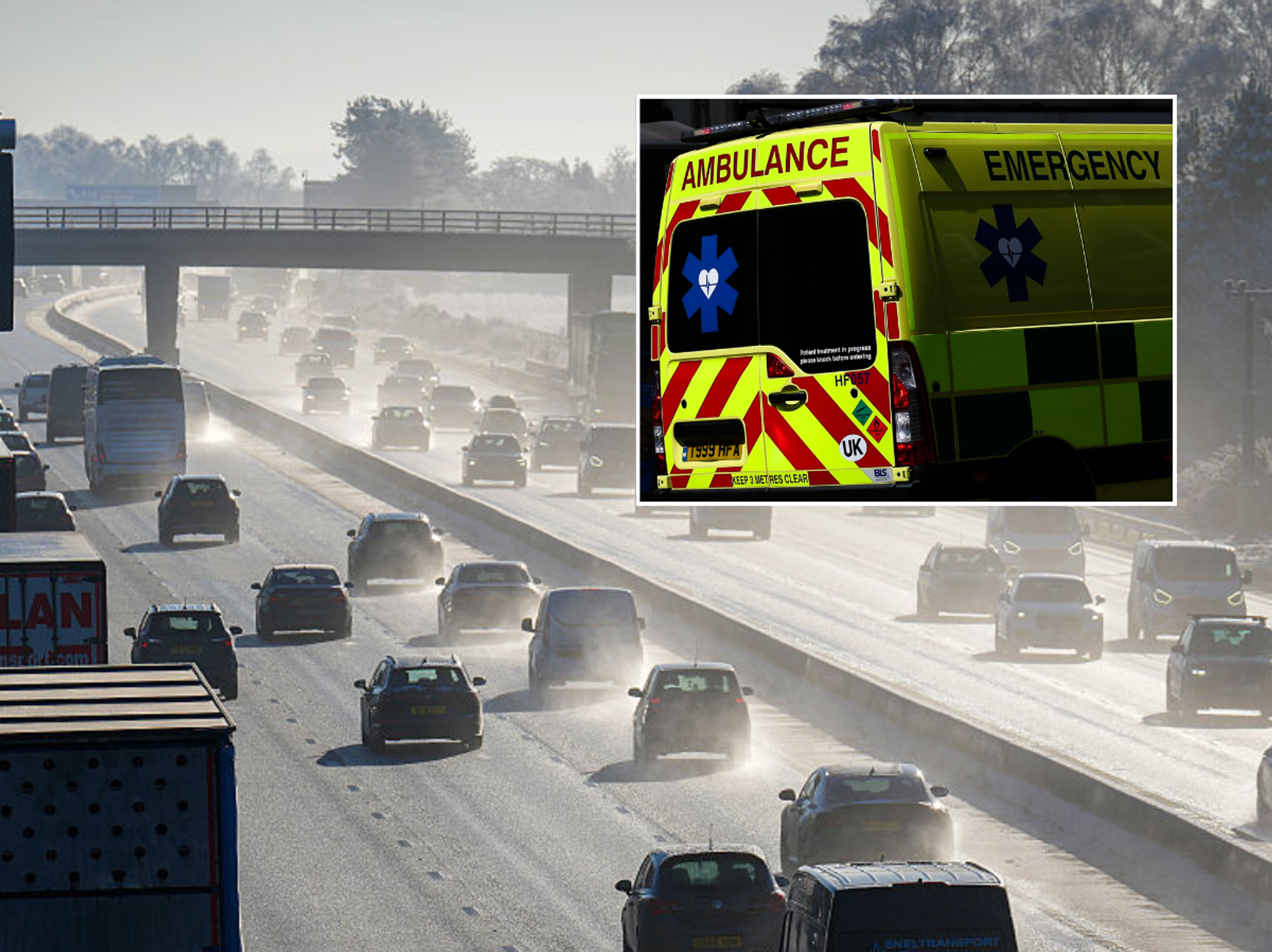 Teenage girl falls out of ambulance onto busy motorway while being rushed to hospital