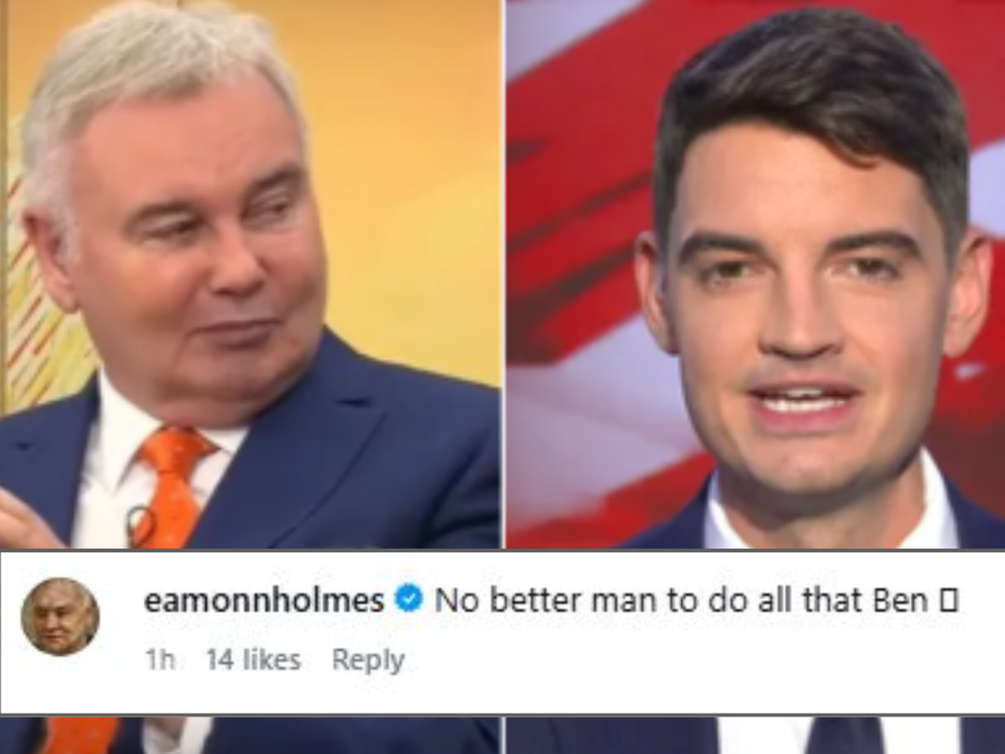 Eamonn Holmes sends heartfelt message of support as GB News co-star announces exciting career news