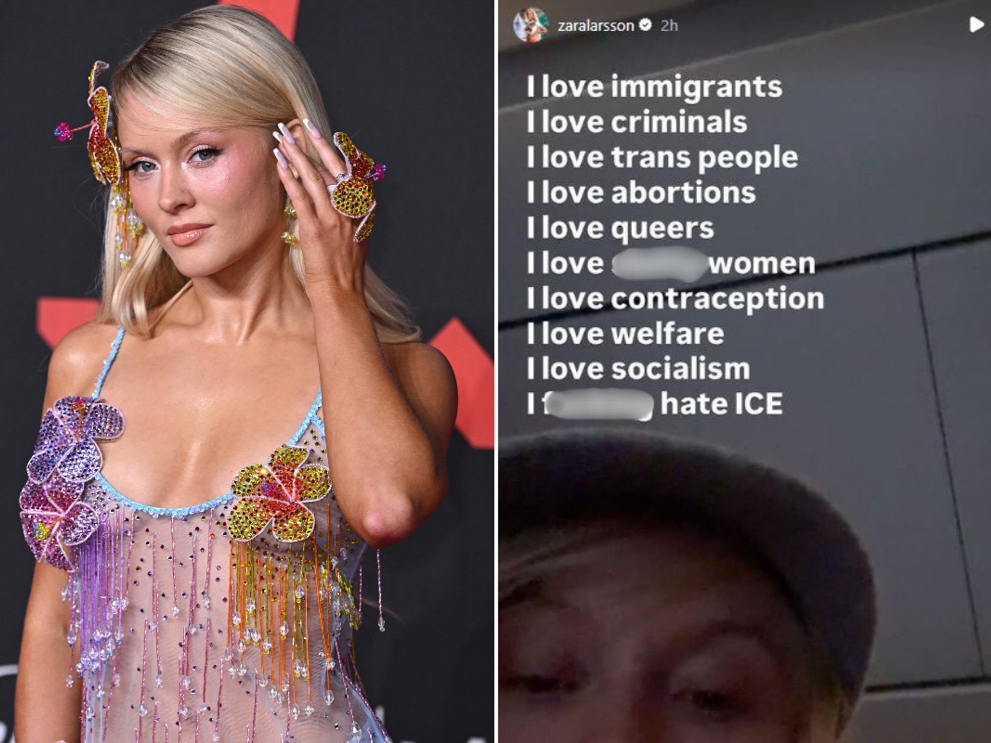 Zara Larsson rants 'I love criminals and immigrants' as singer sparks uproar with bizarre stateme...