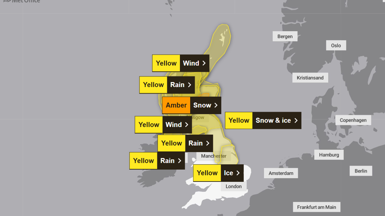Met Office issues amber warning for snow as huge swathes of Britain warned of power cuts and are urged not to drive