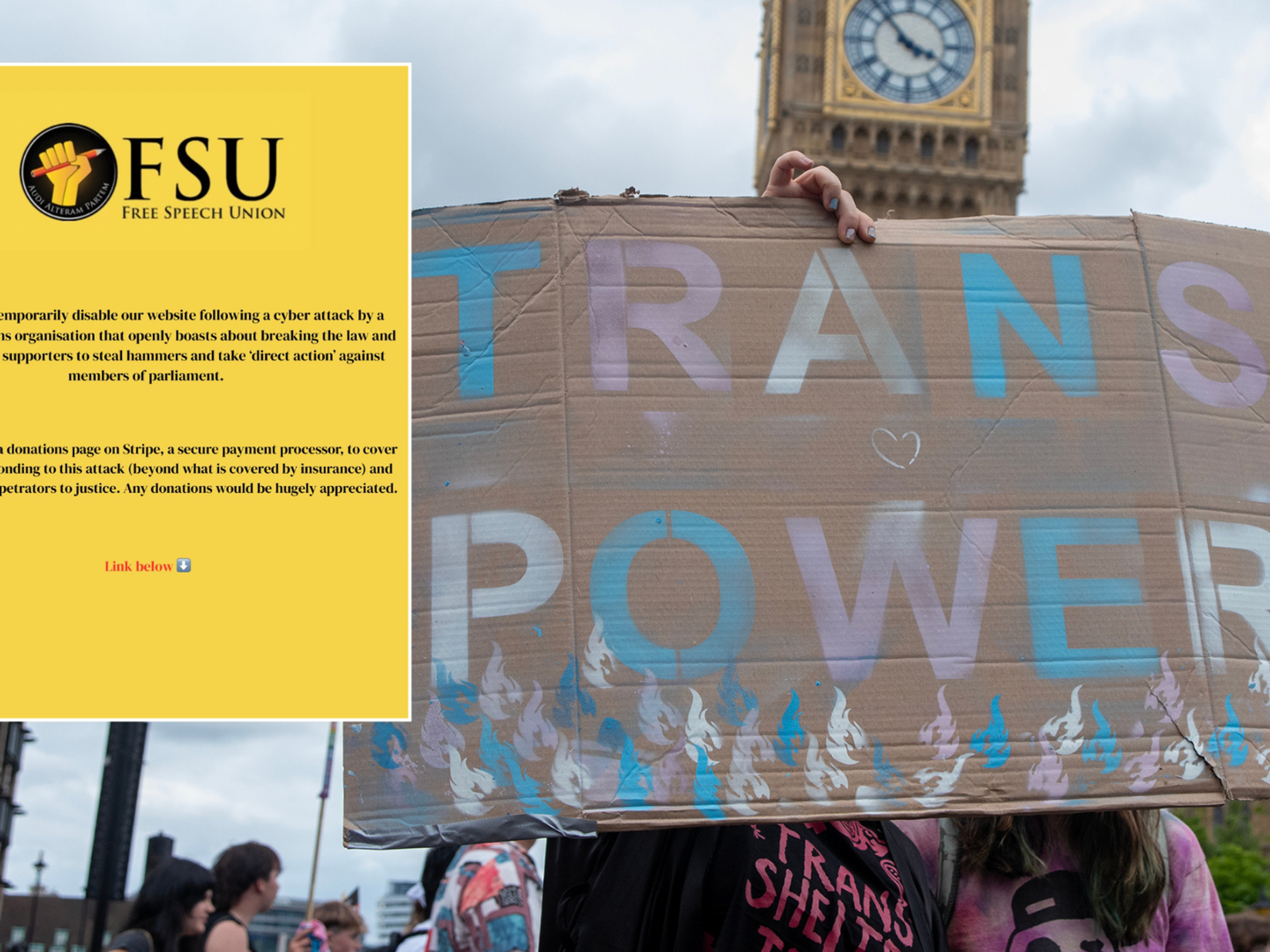 Free Speech Union hacked by 'pro-trans militants that encourages supporters to take direct action...