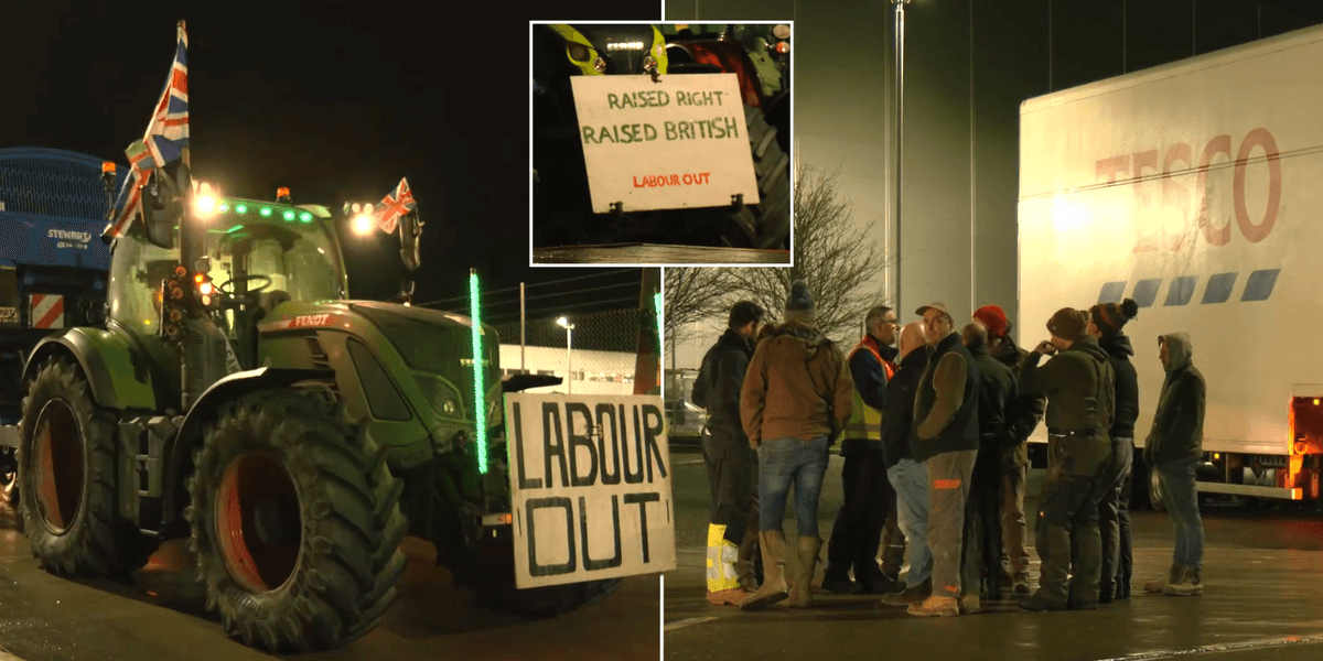 Farmers launch surprise ‘Labour out’ supermarket blockade in demand for FULL inheritance tax U-turn Farmers launch surprise ‘Labour out’ supermarket blockade in demand for FULL inheritance tax U-turn