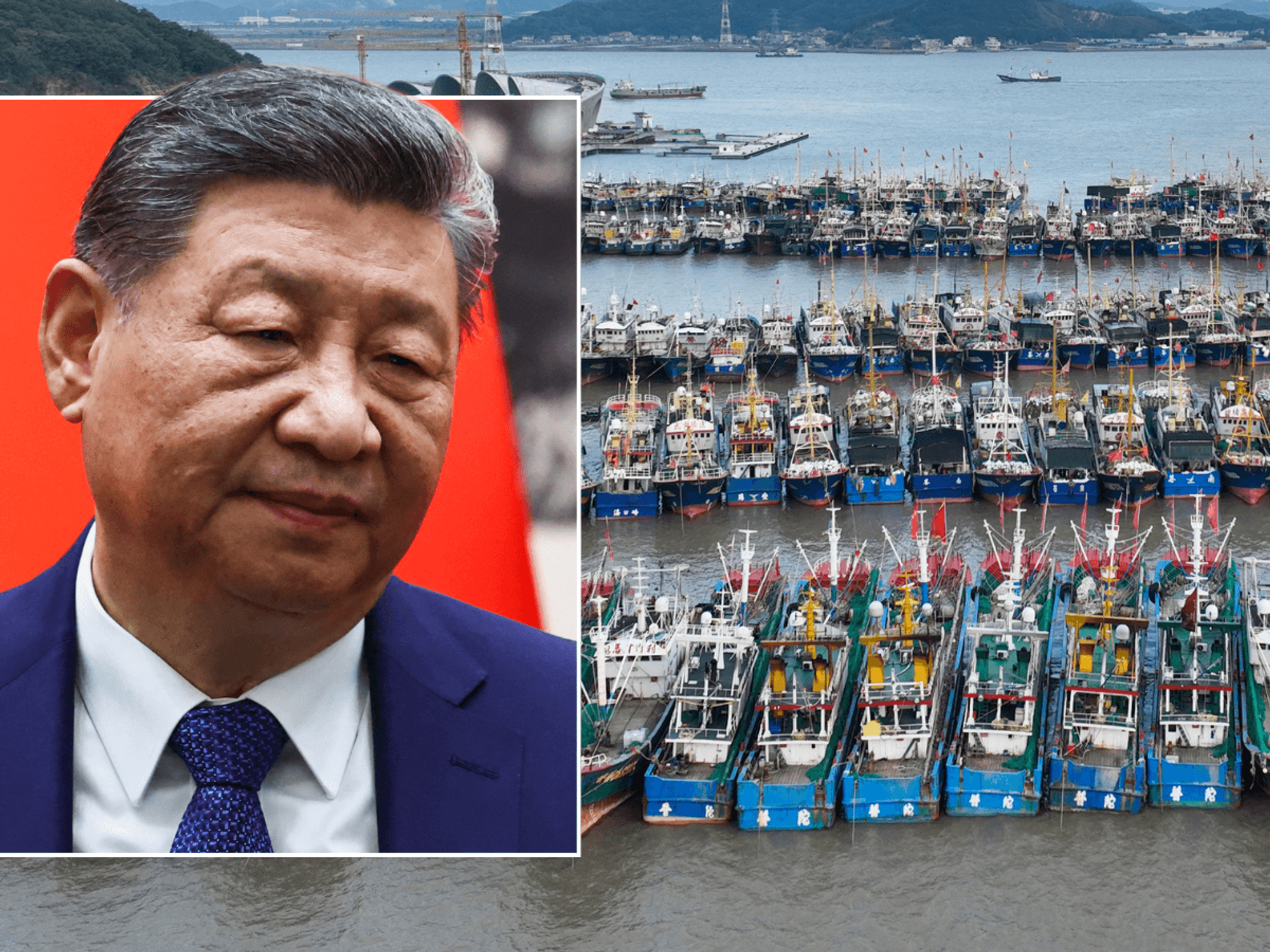 China lines up impenetrable 'floating wall' of fishing boats in drill to blockade Taiwan