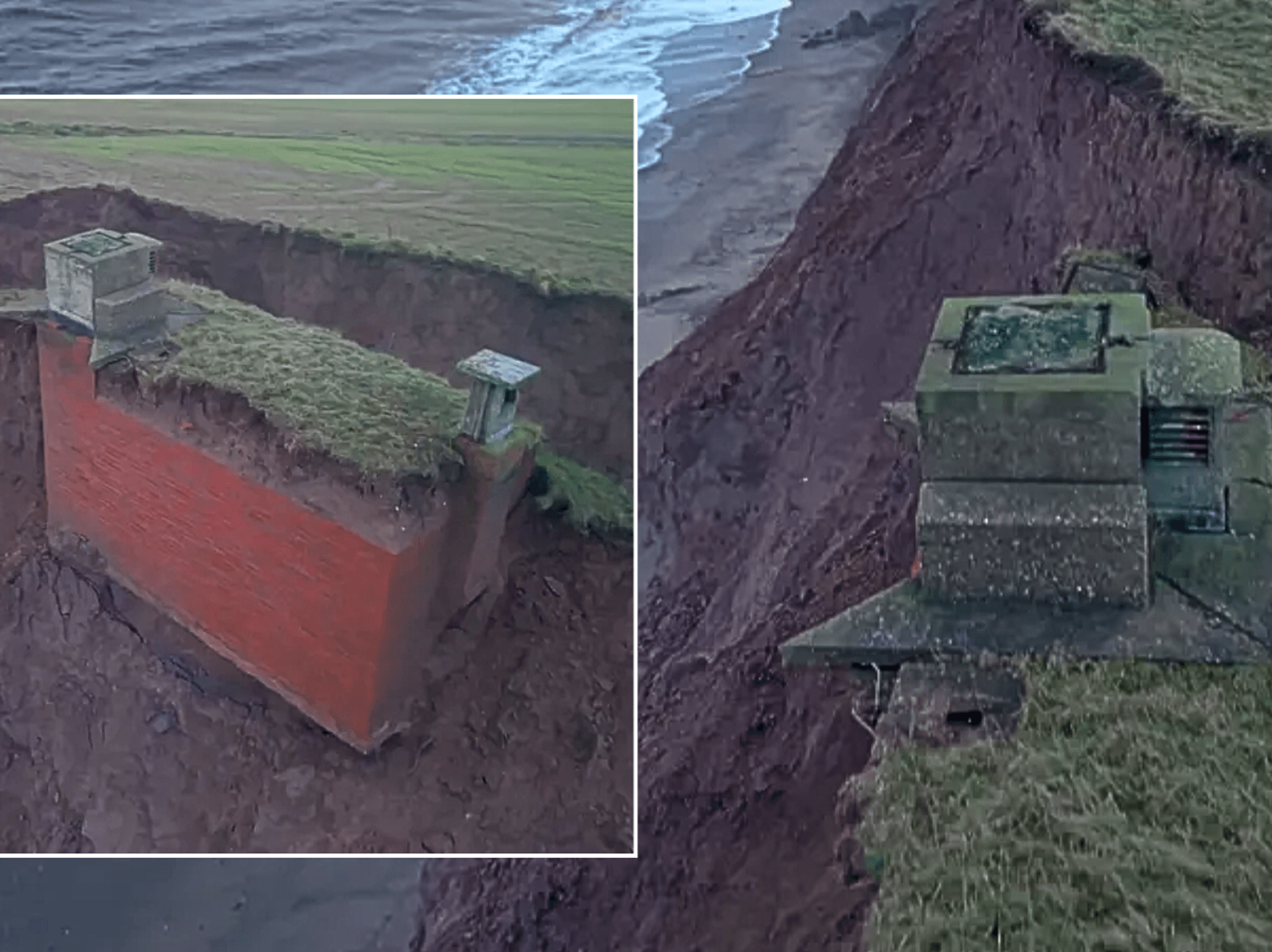 'Really scary' - Cold War nuclear bunker teetering on cliff edge now just DAYS from falling into sea