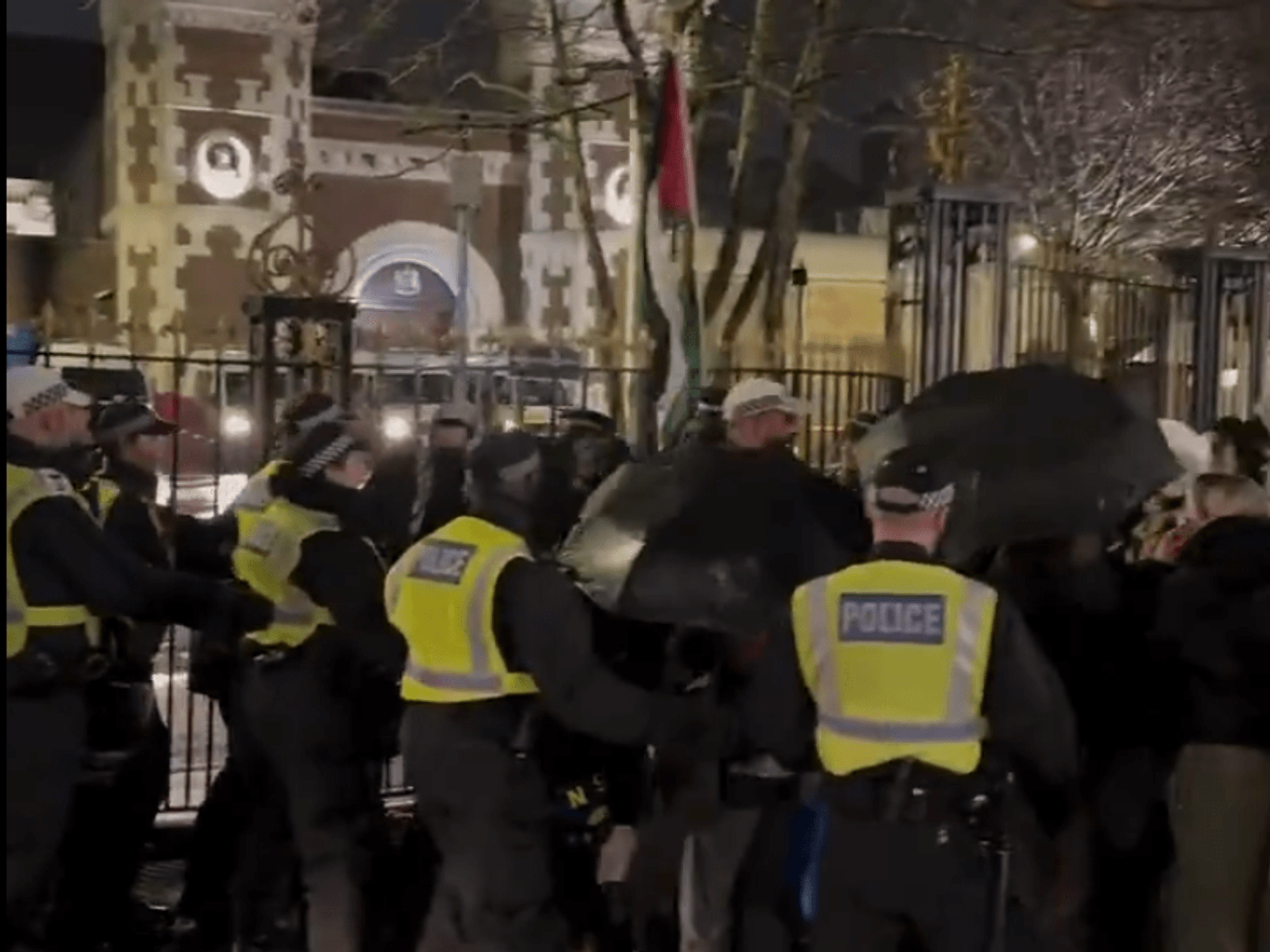 Pro-Palestine mob break into London prison as police make multiple arrests