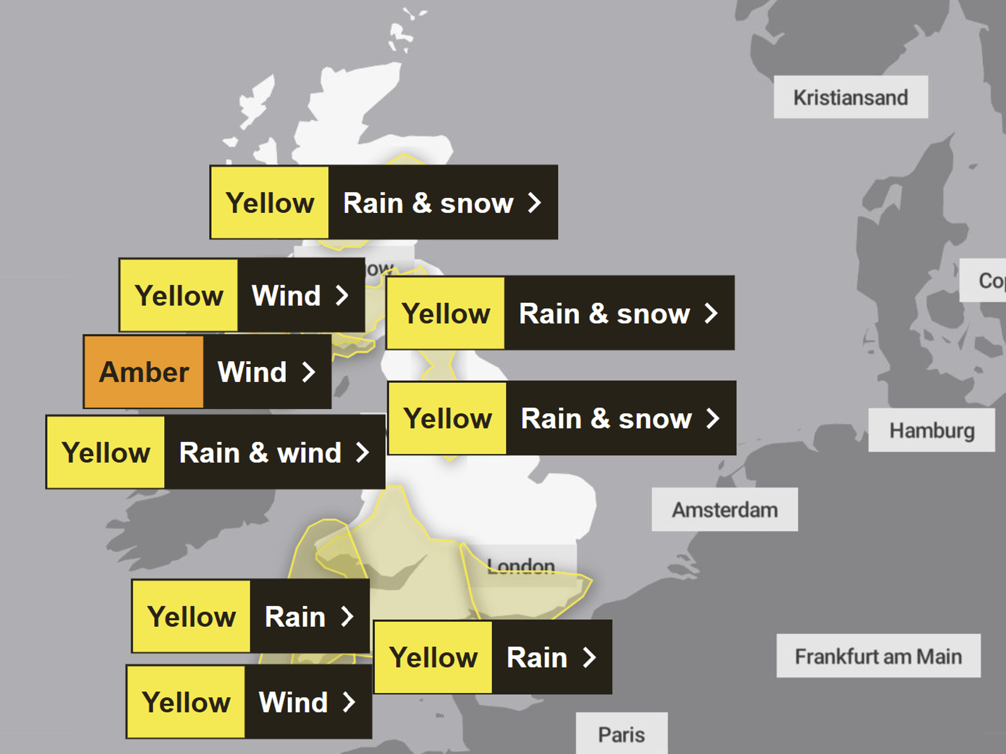 Storm Chandra set to hit Britain is just hours as Met Office issues nine urgent warnings