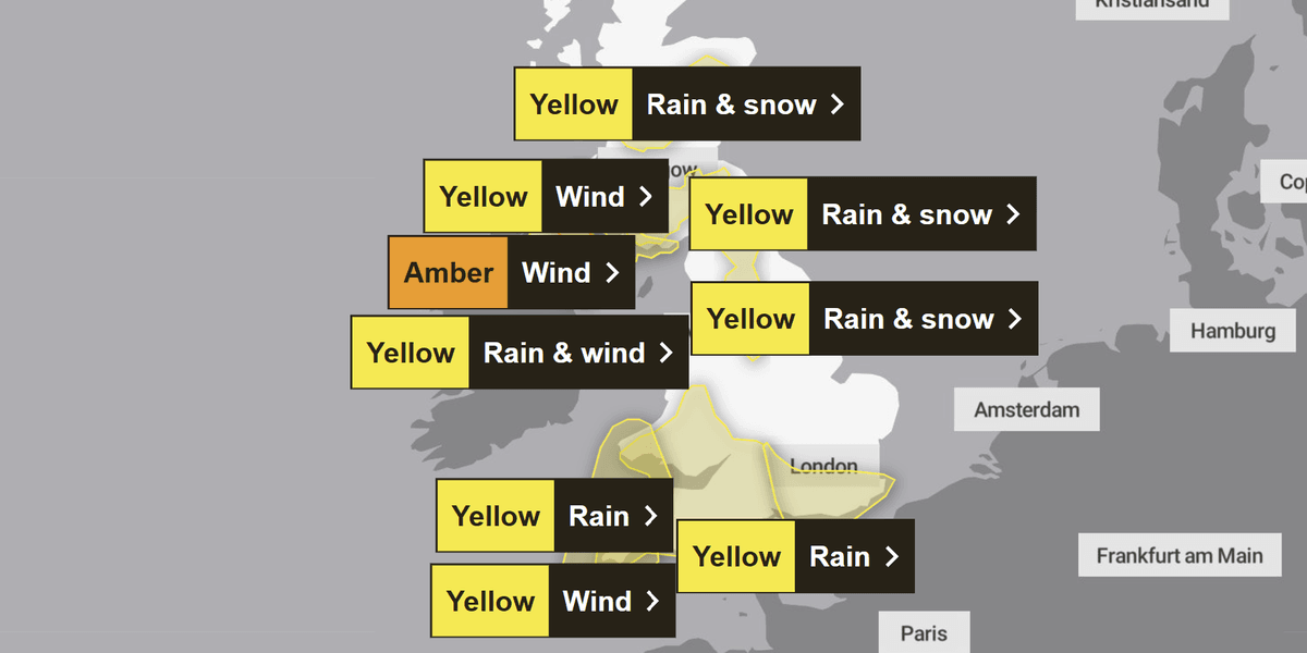 Storm Chandra set to hit Britain is just hours as Met Office issues seven warnings Storm Chandra set to hit Britain is just hours as Met Office issues seven warnings