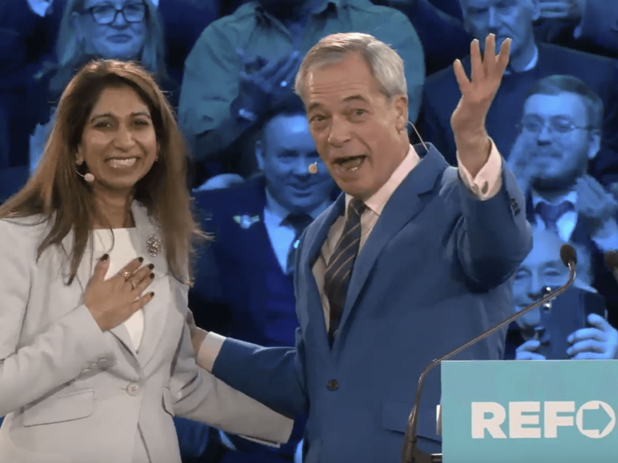 Politics LIVE: Nigel Farage unveils Suella Braverman as new Reform UK defector