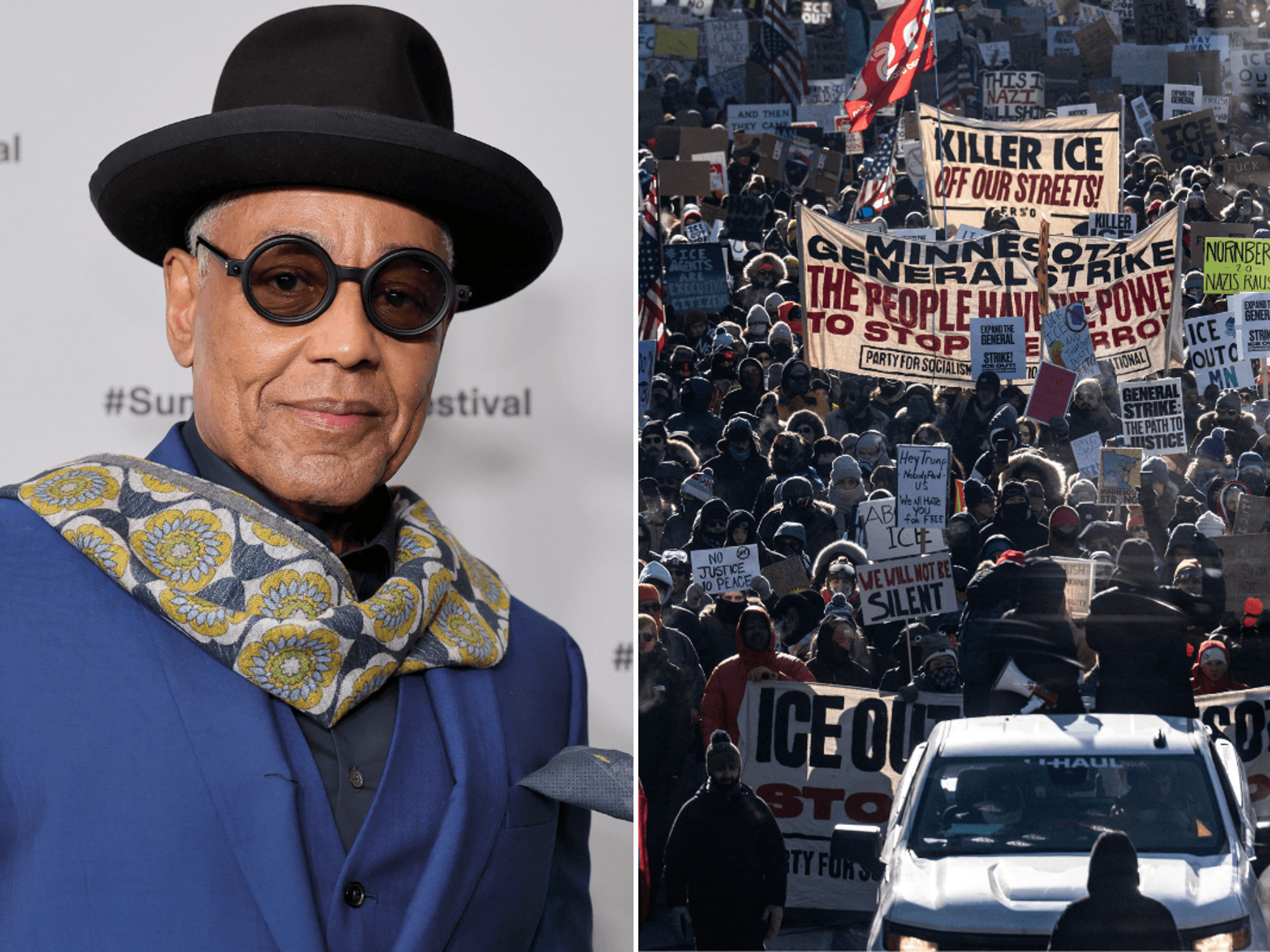 Breaking Bad star sparks fury as he calls for 'revolution' against 'rich, old, white men' amid Ic...