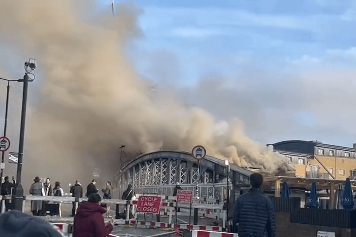 Travel chaos engulfs London as huge fire erupts near Euston station and smoke billows over Capital