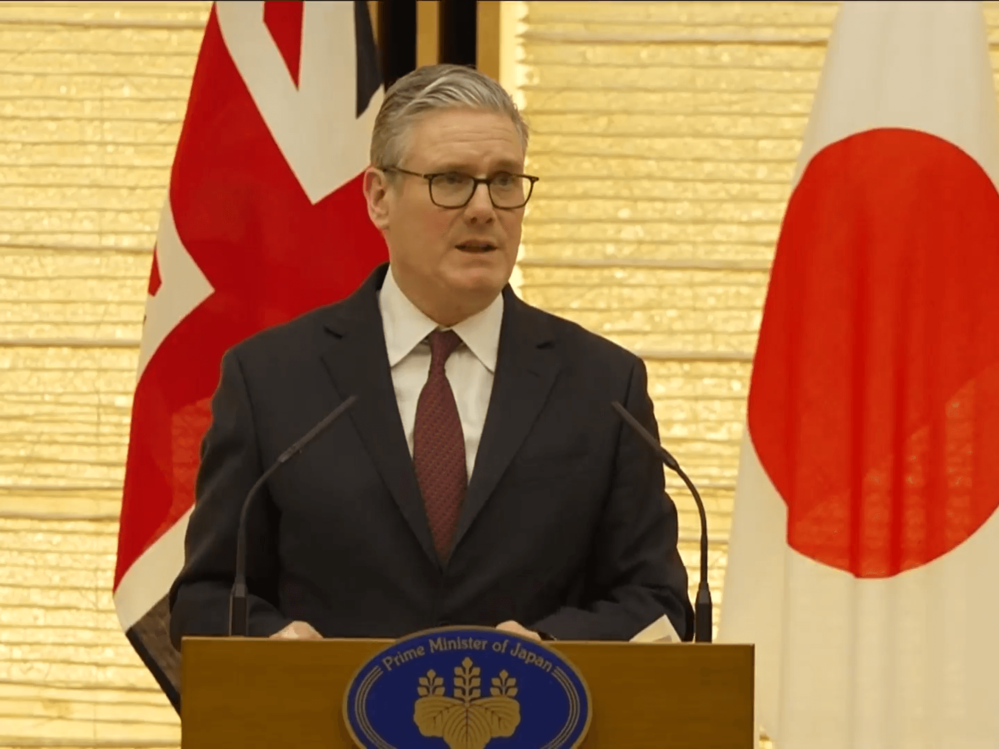 Keir Starmer touches down in Japan as PM urges 'strength and unity' amid global turmoil