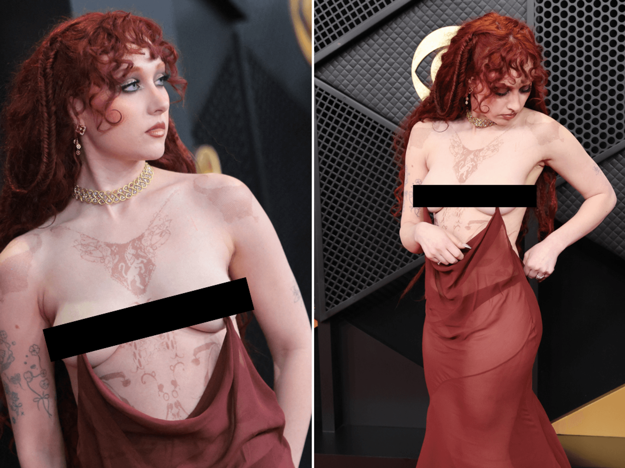 Chappell Roan sparks Grammys outrage as viewers blast 'inappropriate' topless dress: 'Put some cl...