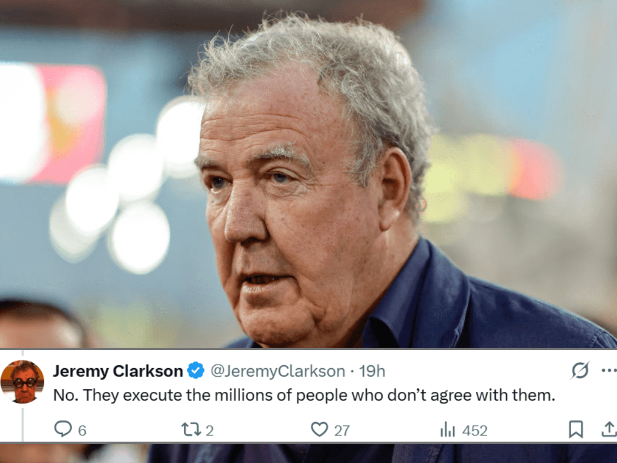 Jeremy Clarkson fumes 'socialists execute MILLIONS' as star embroiled in political spat