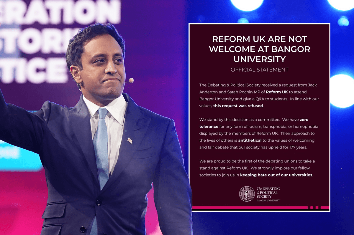 Reform UK threatens to cut funding for Welsh university after debating society bans party from campus