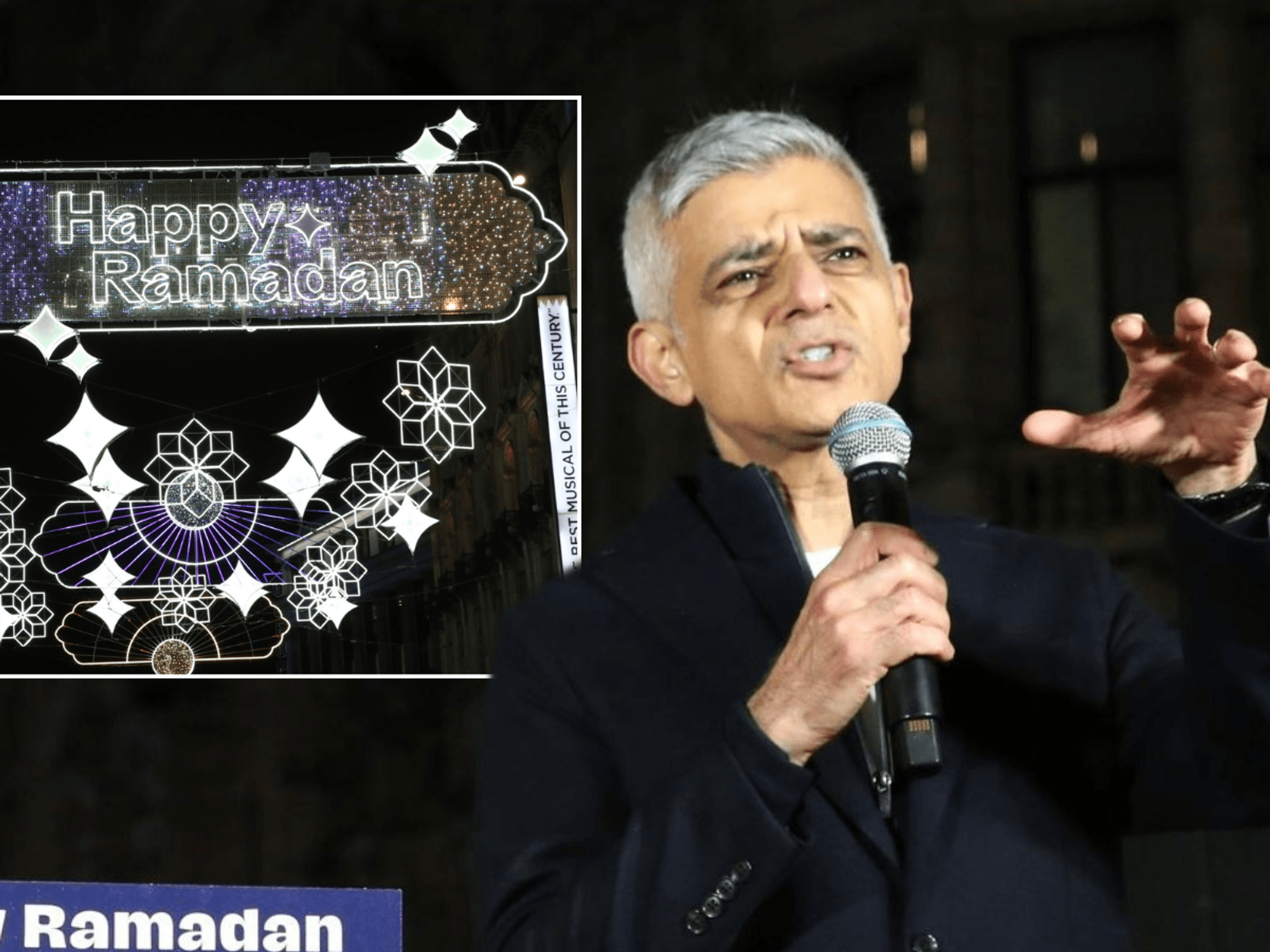 Sadiq Khan unveils Ramadan Lights in heart of London as he hails 'symbol of diversity'