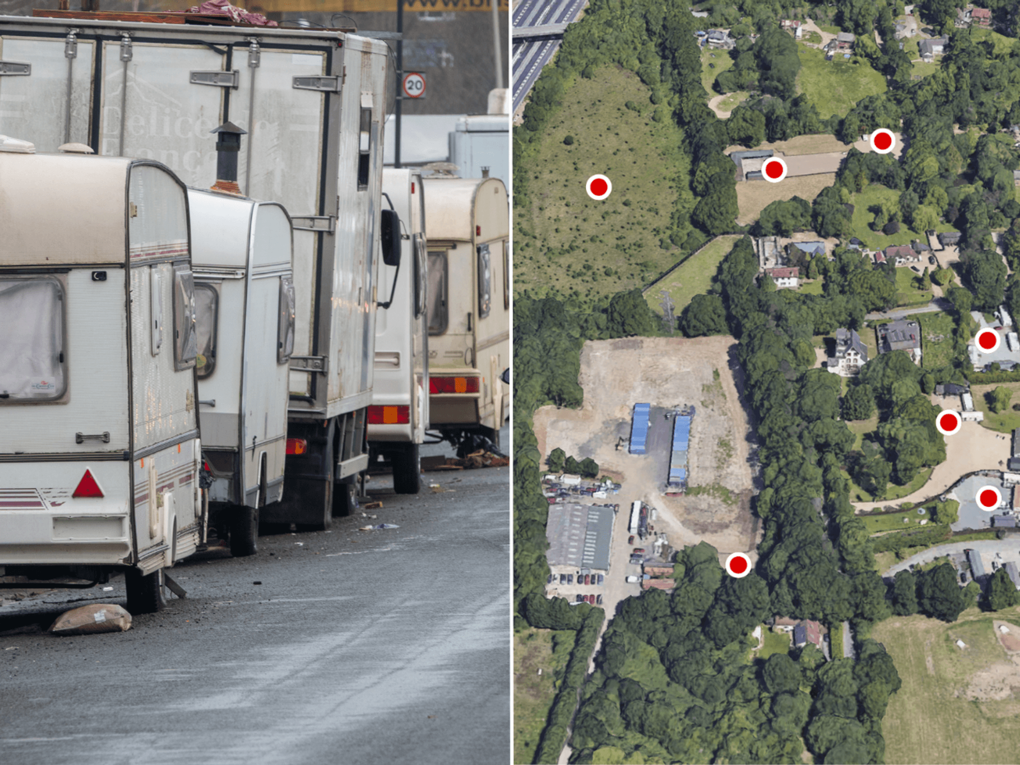 Tiny village 'under siege from traveller invasion' as 70 caravans park up on greenbelt land