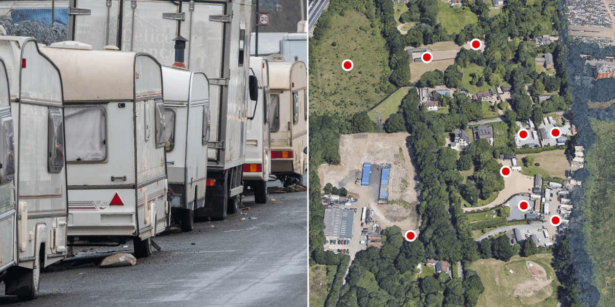 Tiny village ‘under siege from traveller invasion’ as 70 caravans park up on greenbelt land Tiny village ‘under siege from traveller invasion’ as 70 caravans park up on greenbelt land