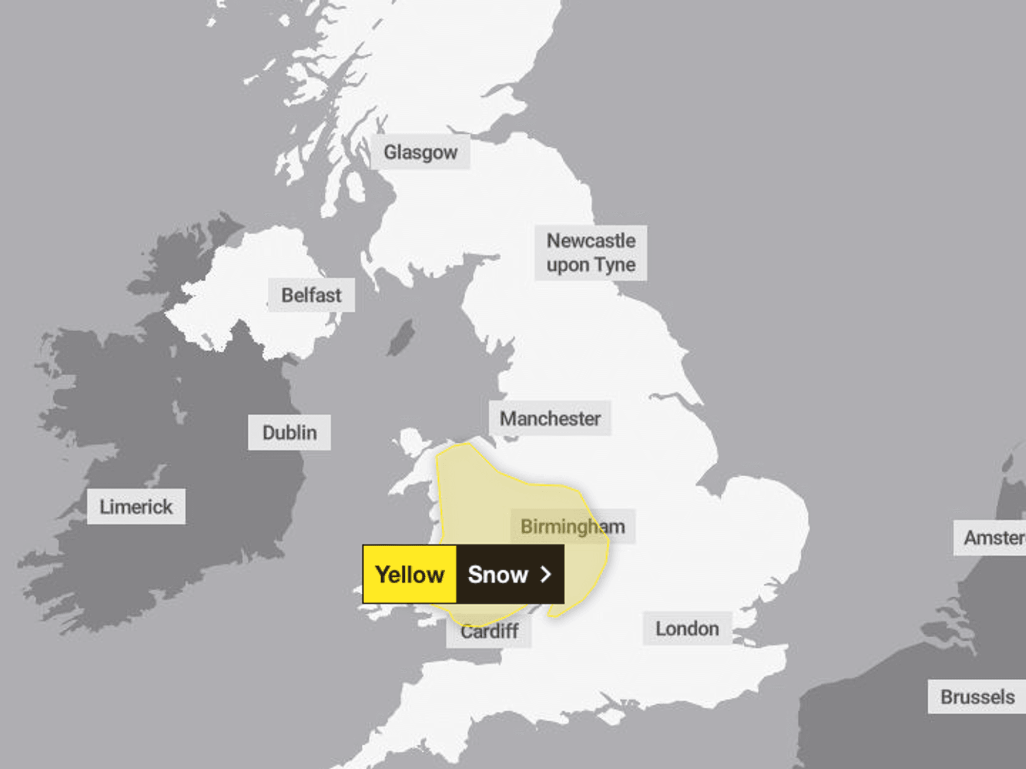 Snow weather warning issued for parts of Britain as Met Office cautions of communities getting cut off