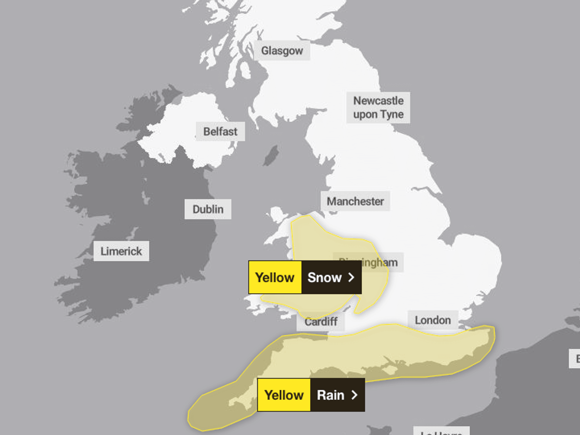 Snow weather warning issued for parts of Britain as Met Office cautions of communities getting cut off