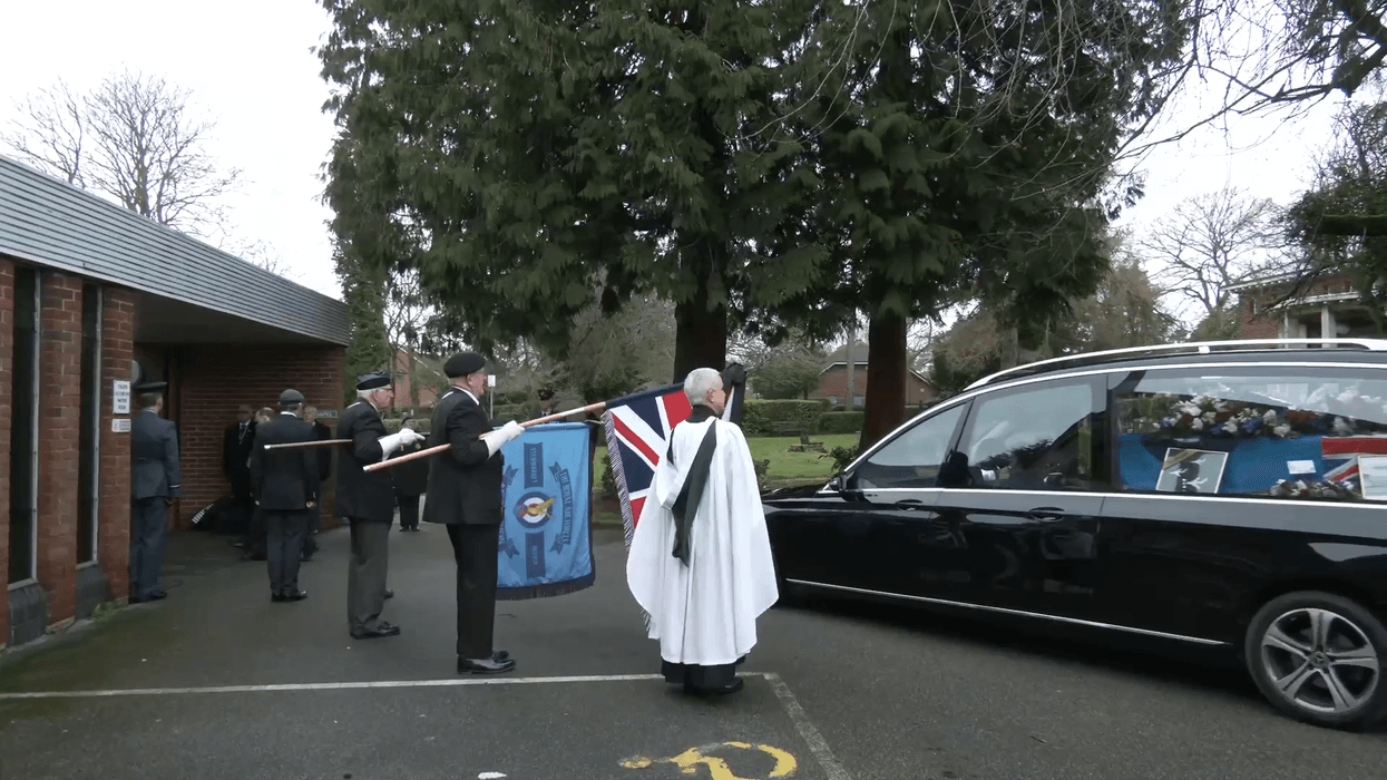WATCH: Last surviving hero of Operation Bagpipes receives full RAF guard of honour at his funeral
