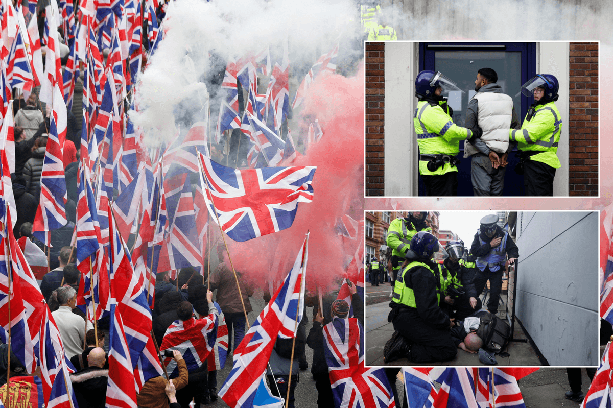 Three arrested at anti-migration protest as counter-protesters attend Manchester demonstration