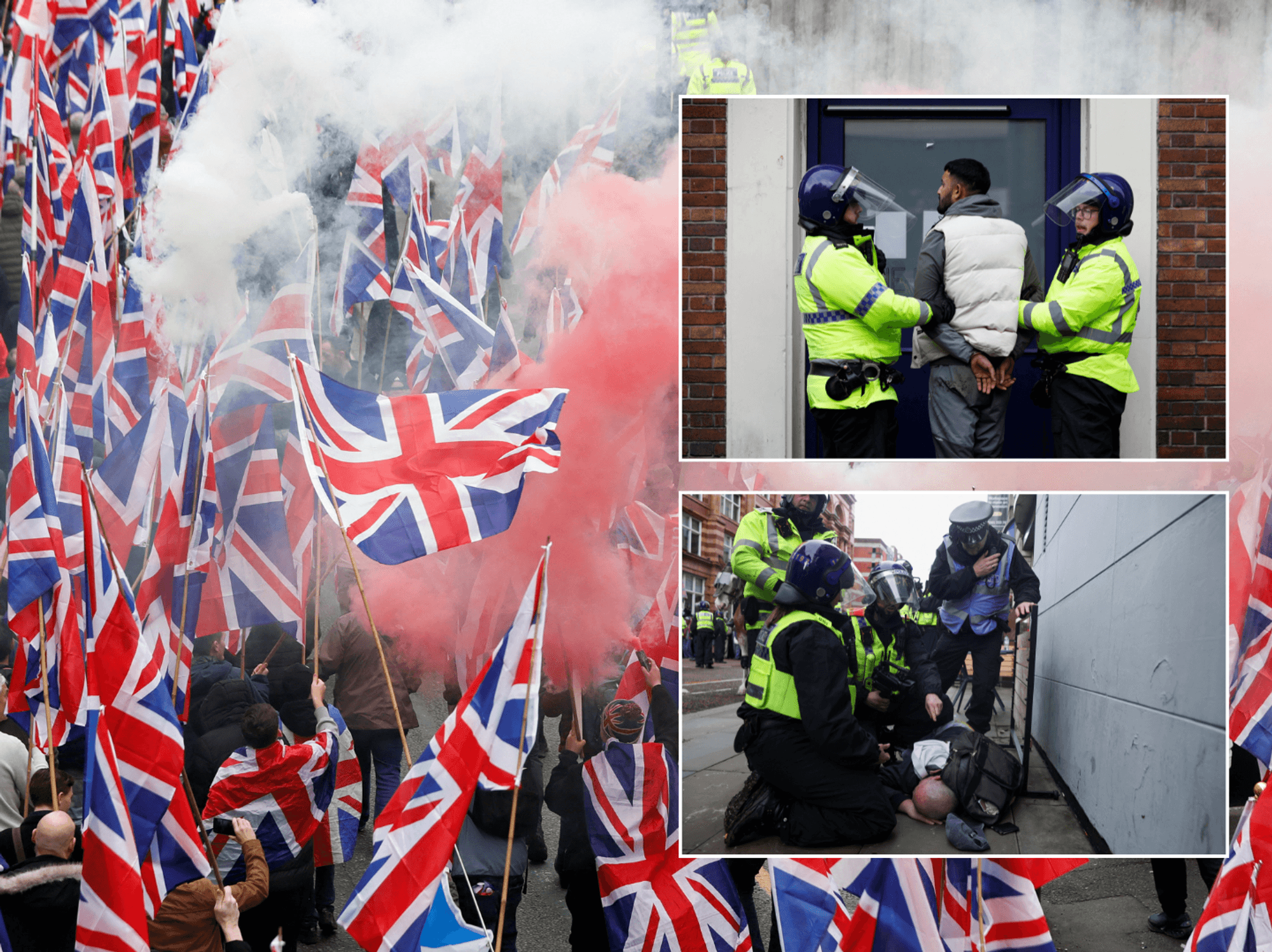 Three arrested at anti-migration protest as counter-protesters attend Manchester demonstration
