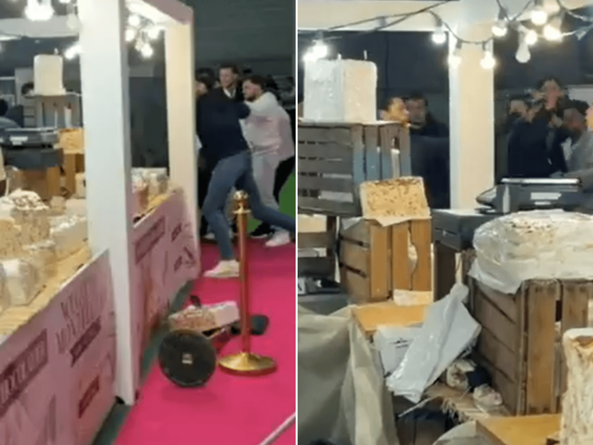Chaos erupts at Paris agriculture show as French farmers swing CHEESEBOARDS in mass brawl