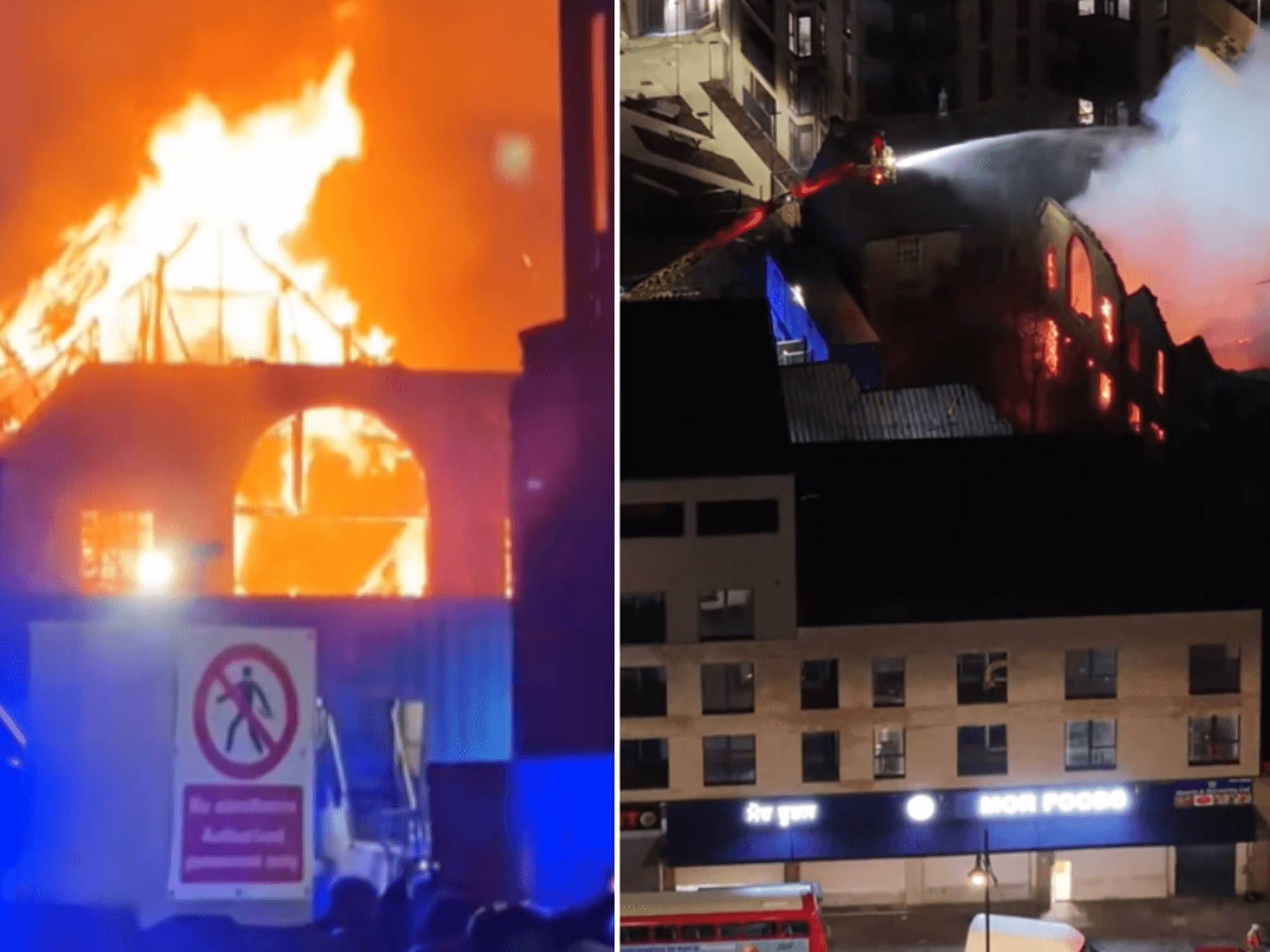 Huge blaze engulfs London church as 70 firefighters rush to tackle raging inferno