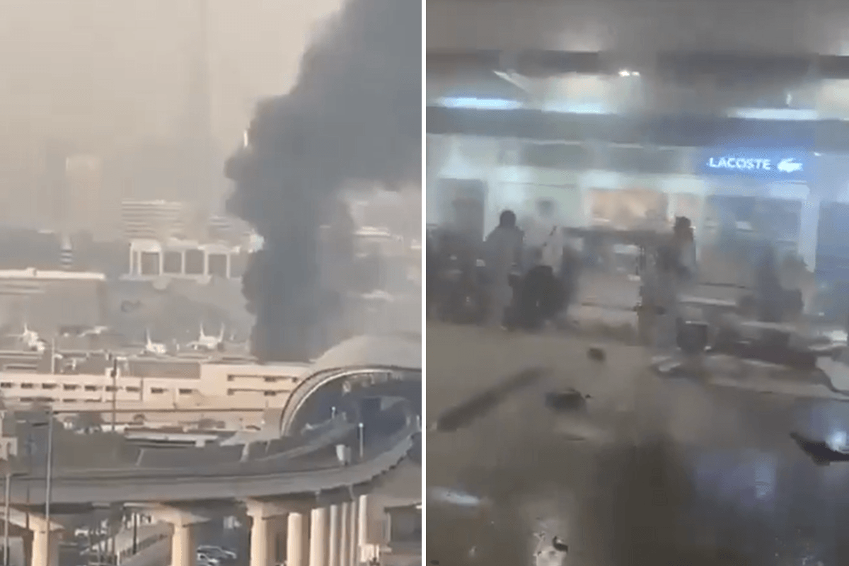 Dubai airport hit by another wave of Iranian strikes as British expats told to find cover
